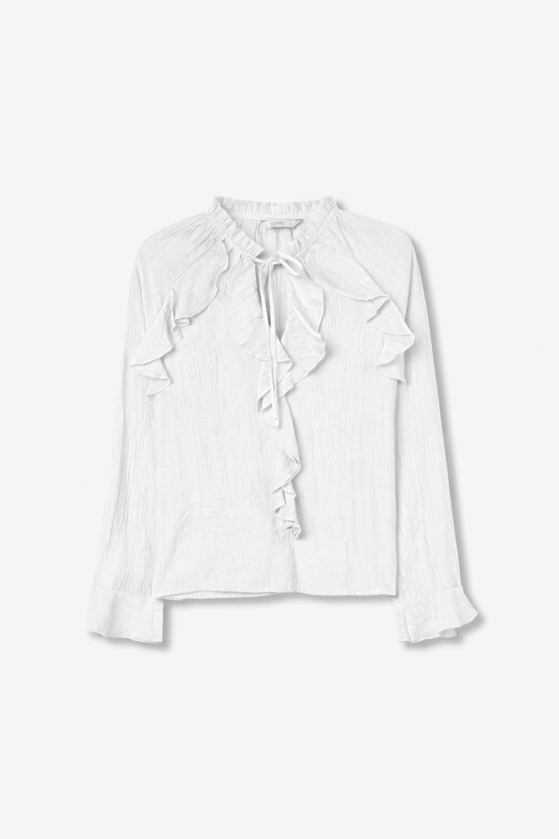 Blusa Volantes Braga Crudo