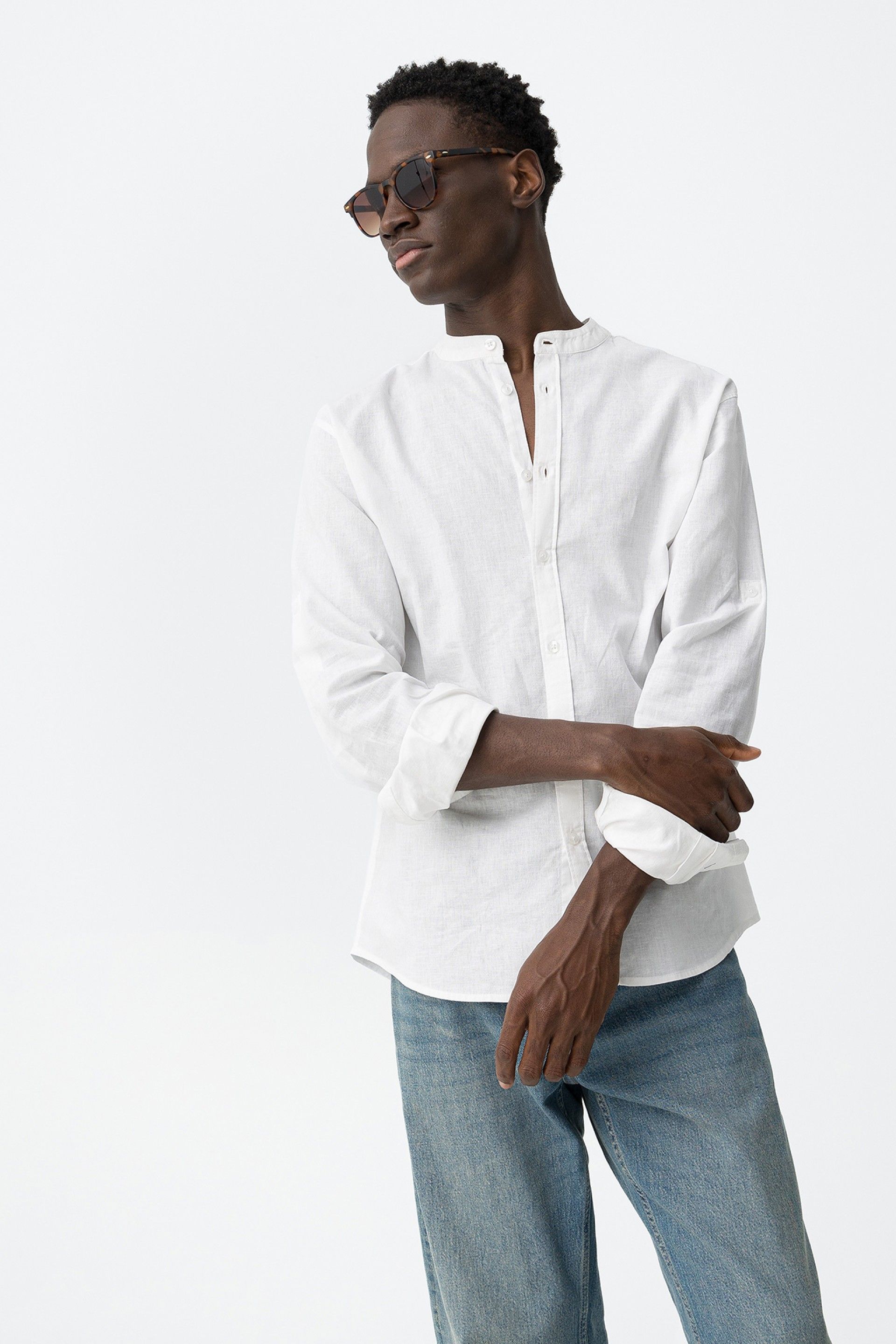 Camisa Lino Bishop Blanca