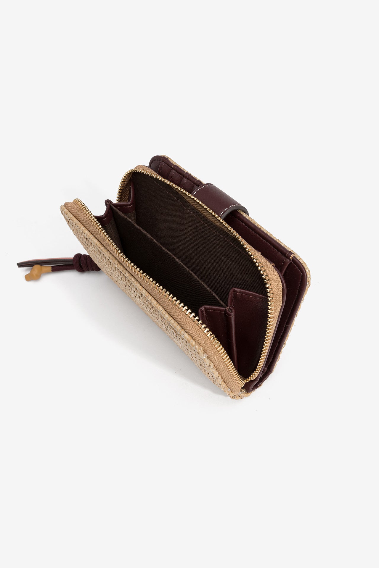 Monedero Rafia Beige/Naranja 4398