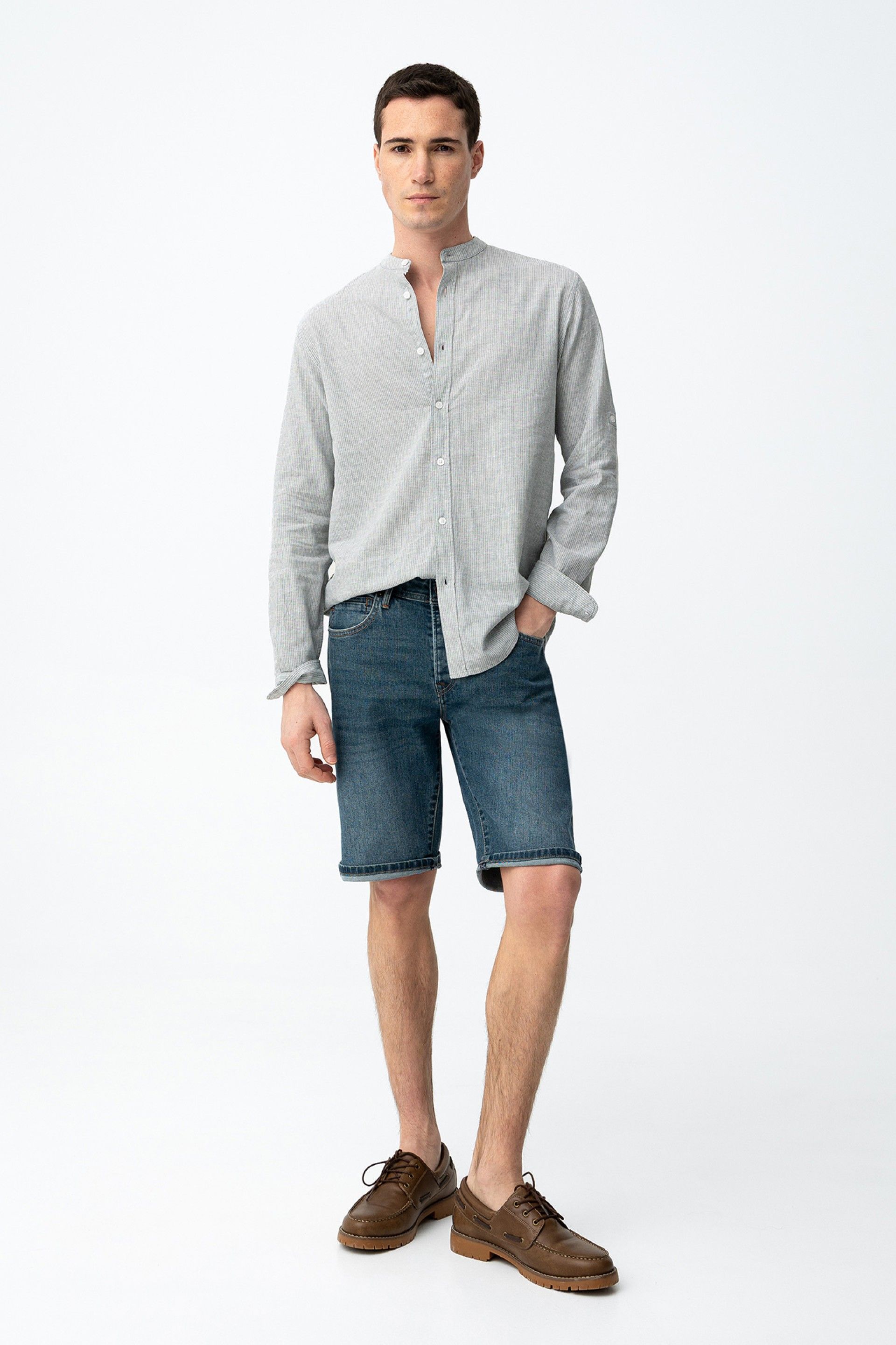 Camisa Virgil Rayas Azul