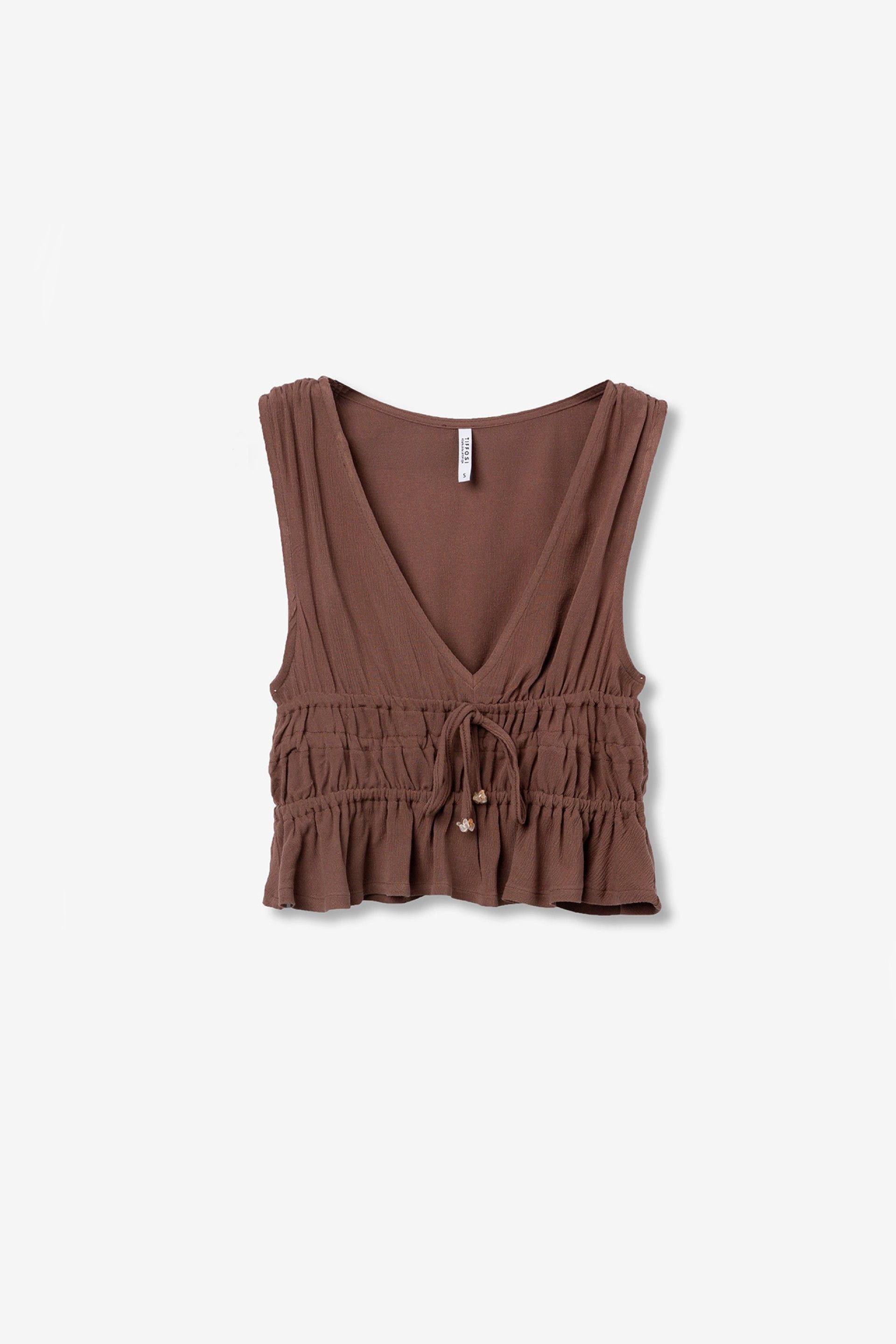 Blusa Camponesa Marrón