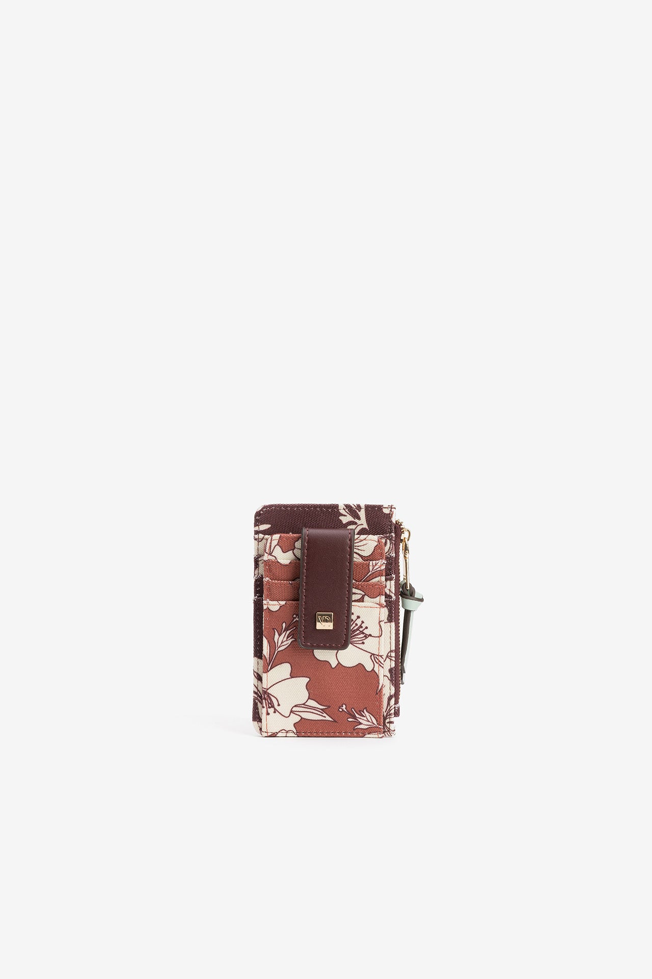 Monedero/Tarjetero Floral Morado/Teja 4408