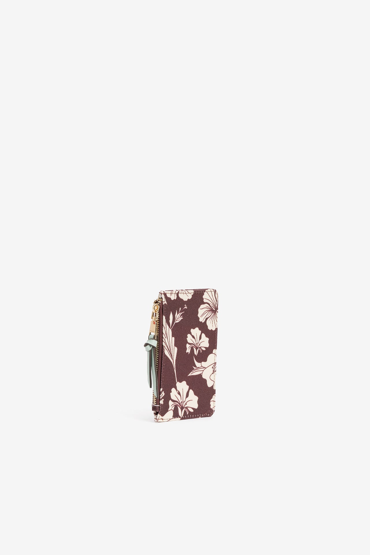 Monedero/Tarjetero Floral Morado/Teja 4408