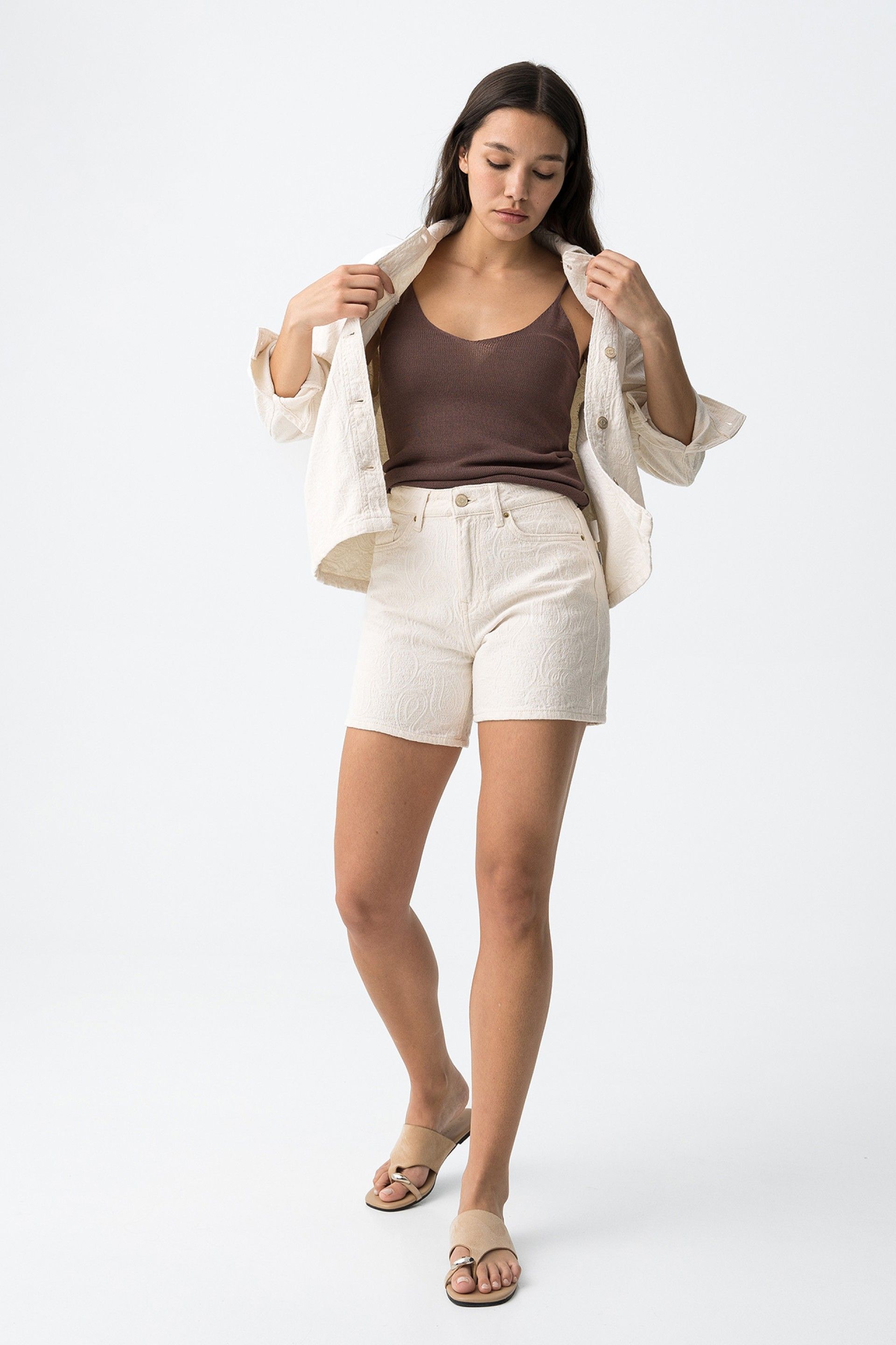 Short LANA Brocados Crudo