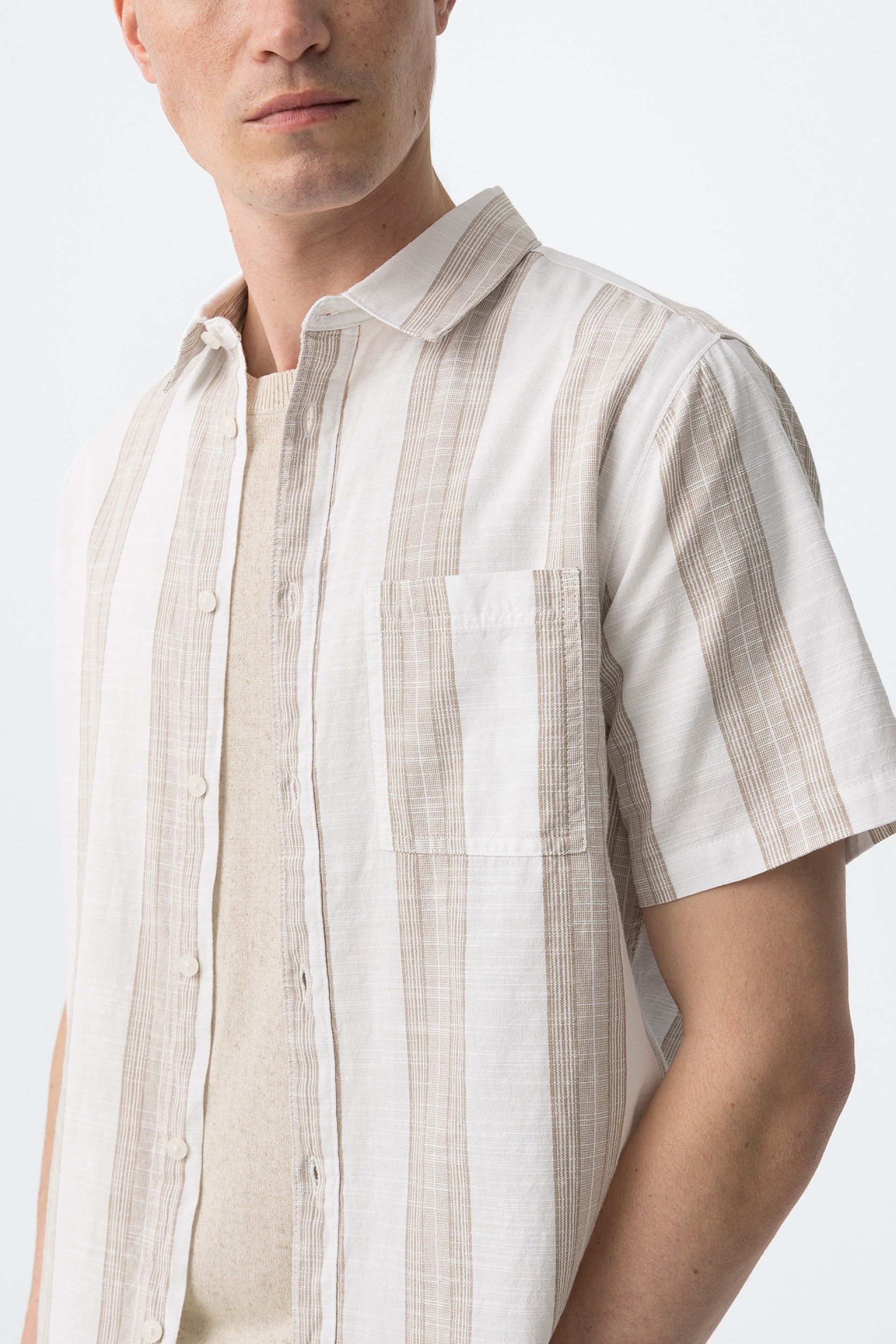 Camisa Mauritz Rayas Beige