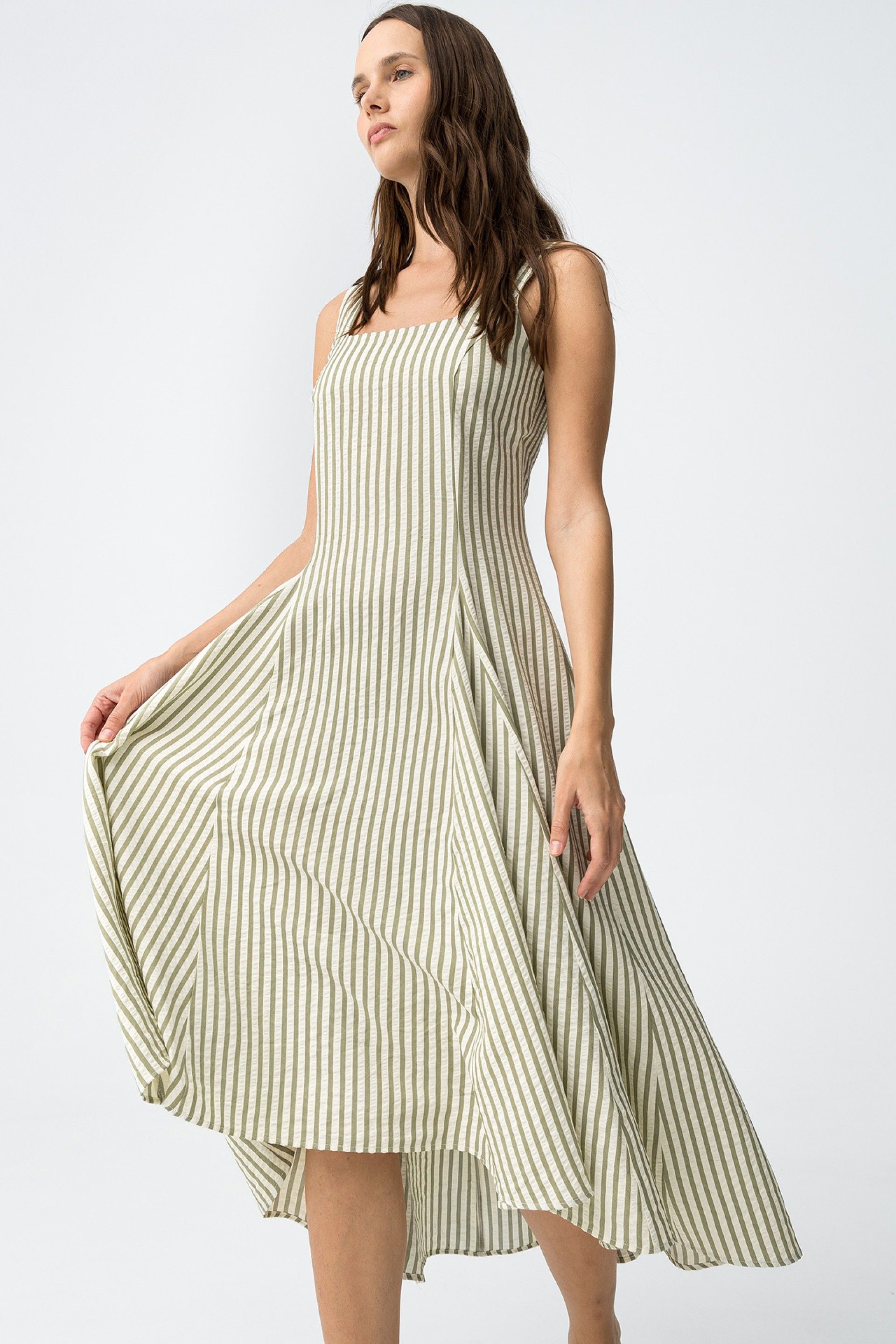 Vestido Paloma Rayas Verde