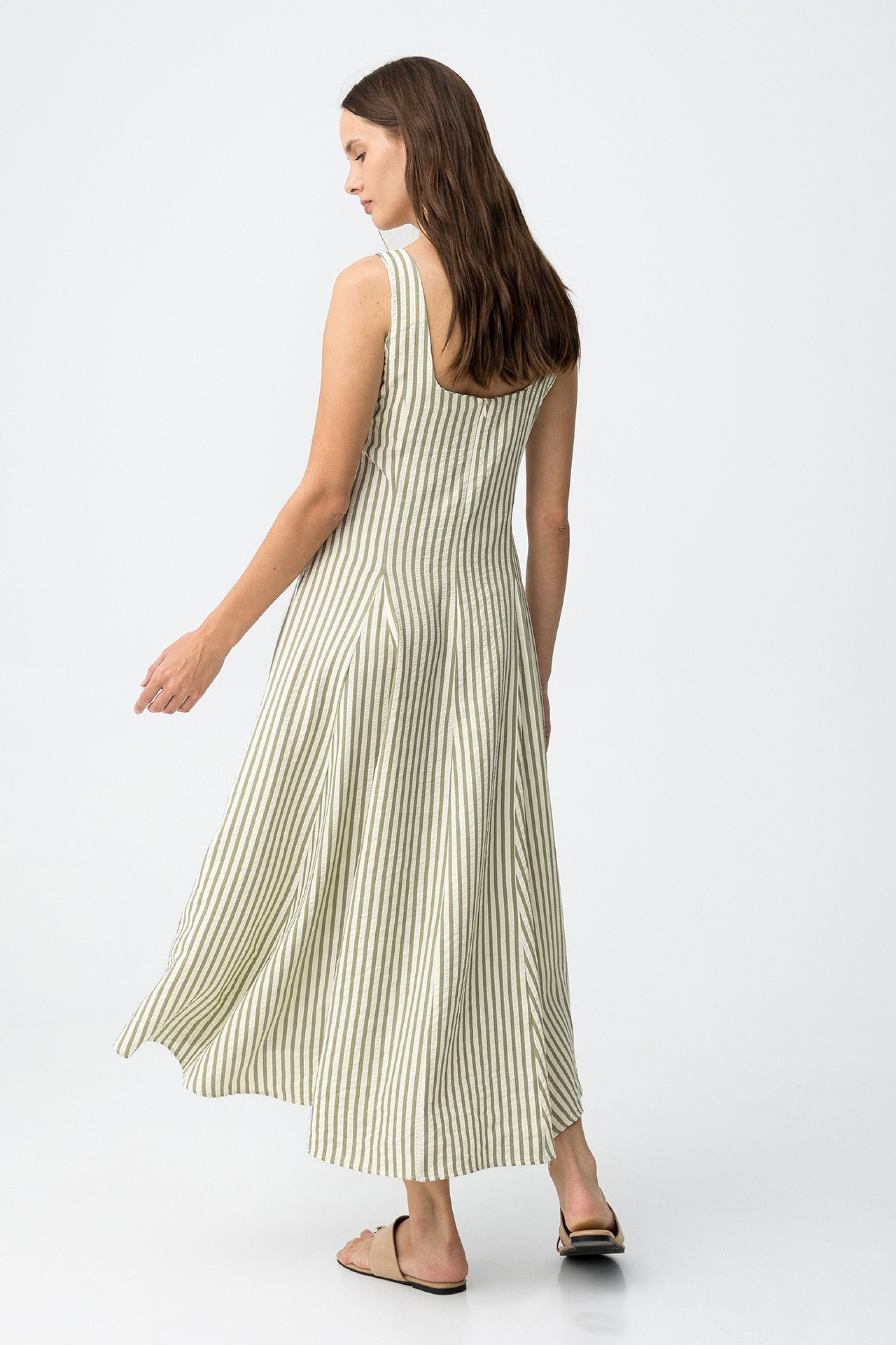Vestido Paloma Rayas Verde