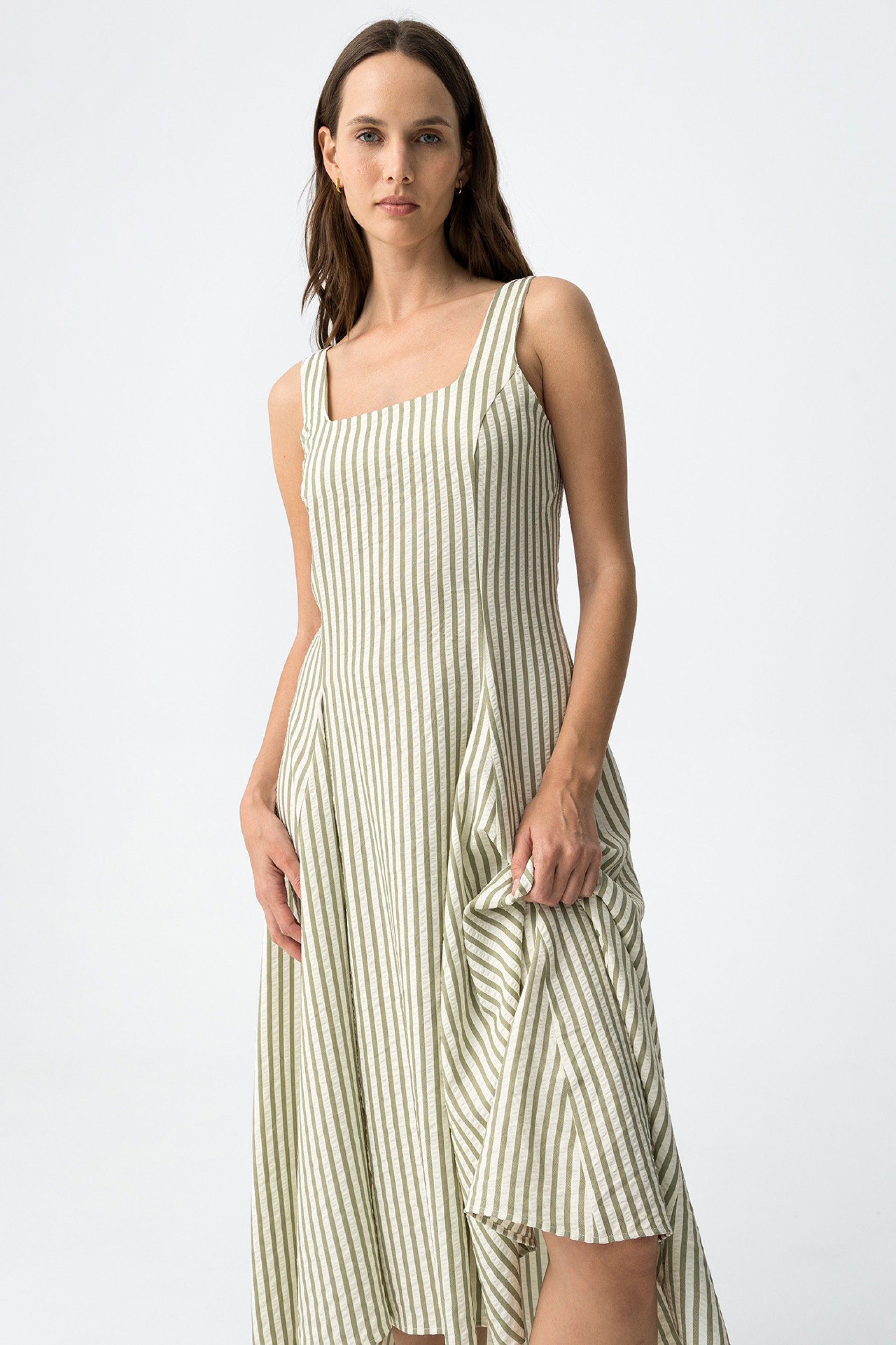 Vestido Paloma Rayas Verde