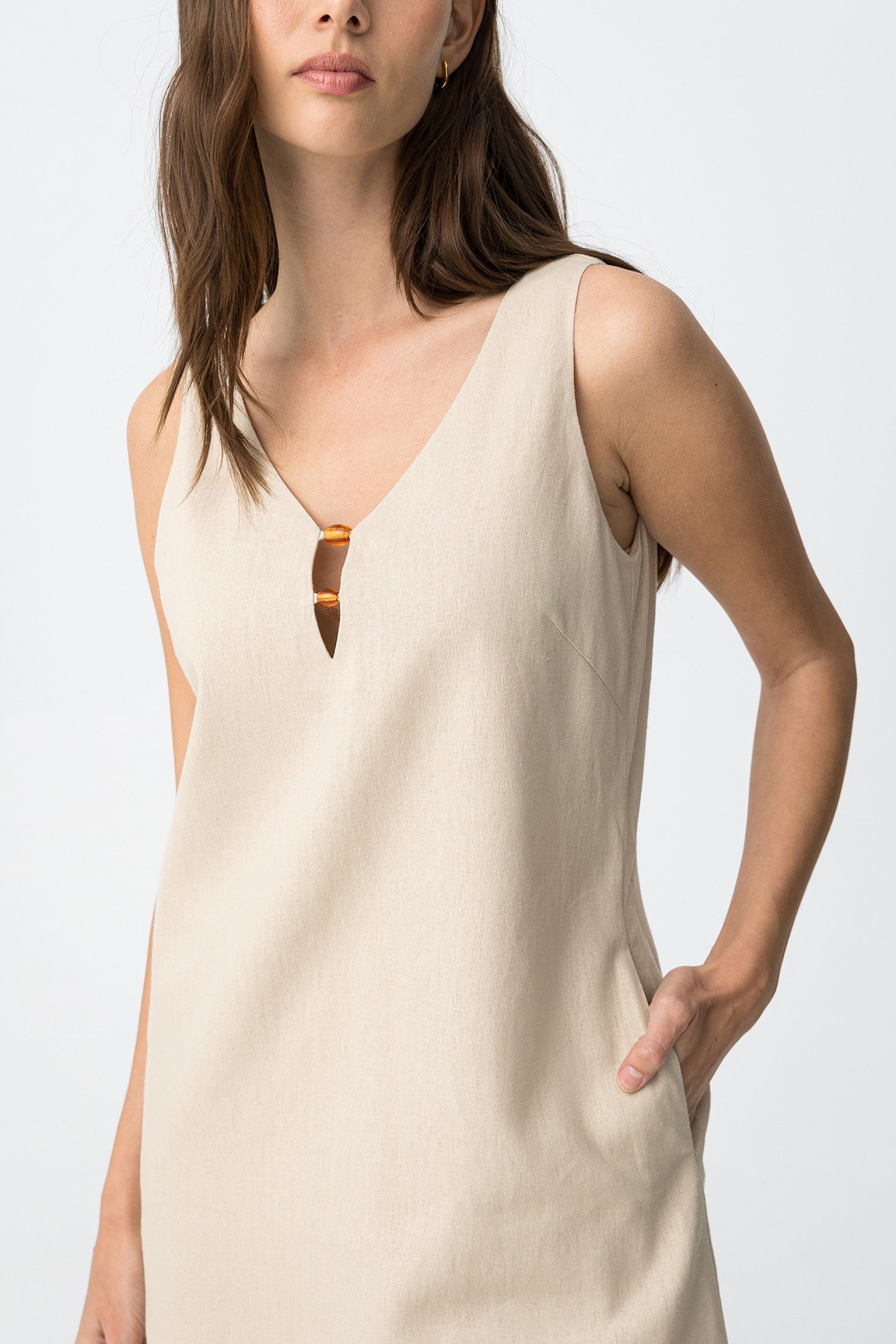 Vestido Lino Patagonia Beige