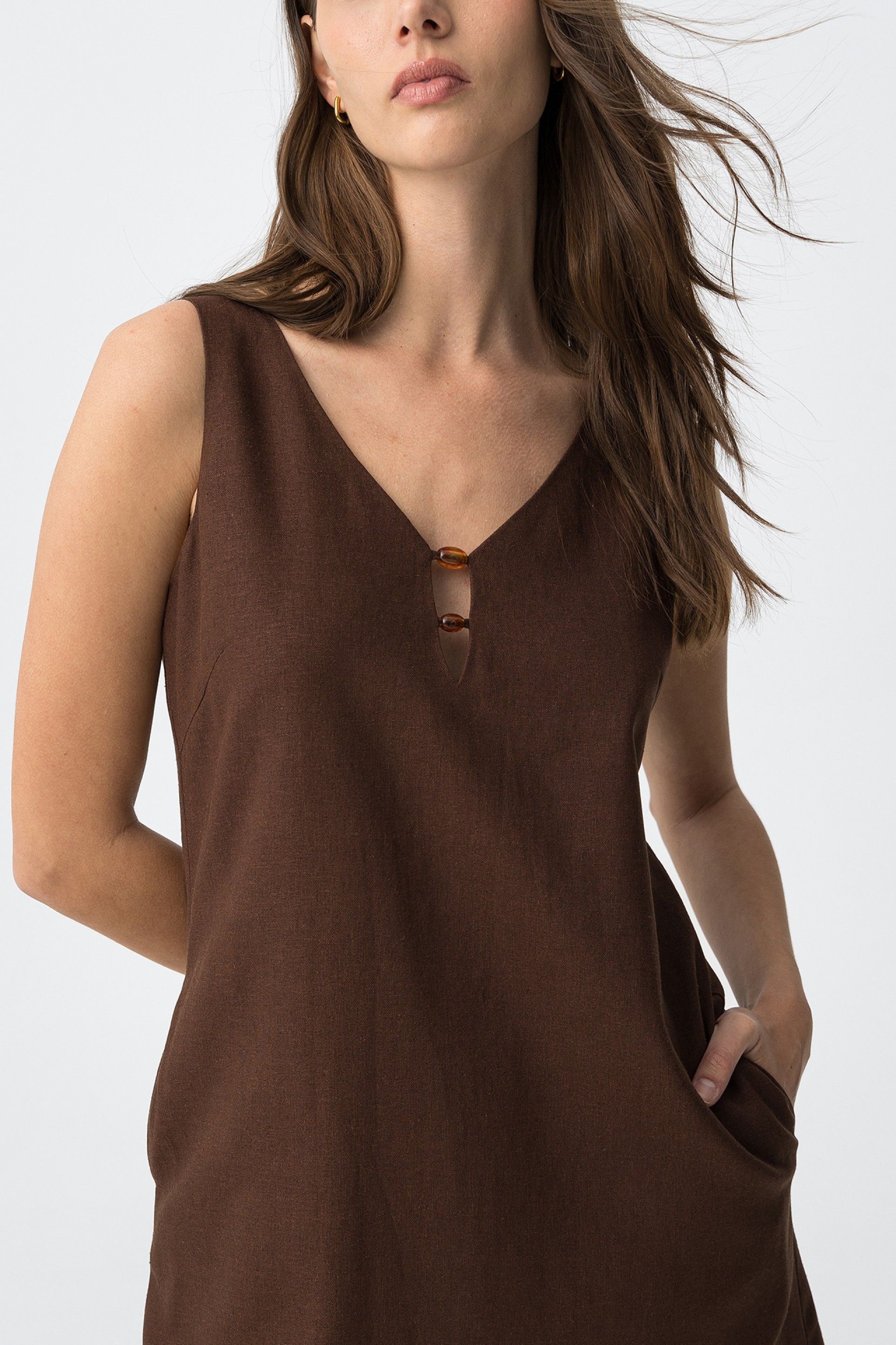 Vestido Lino Patagonia Chocolate