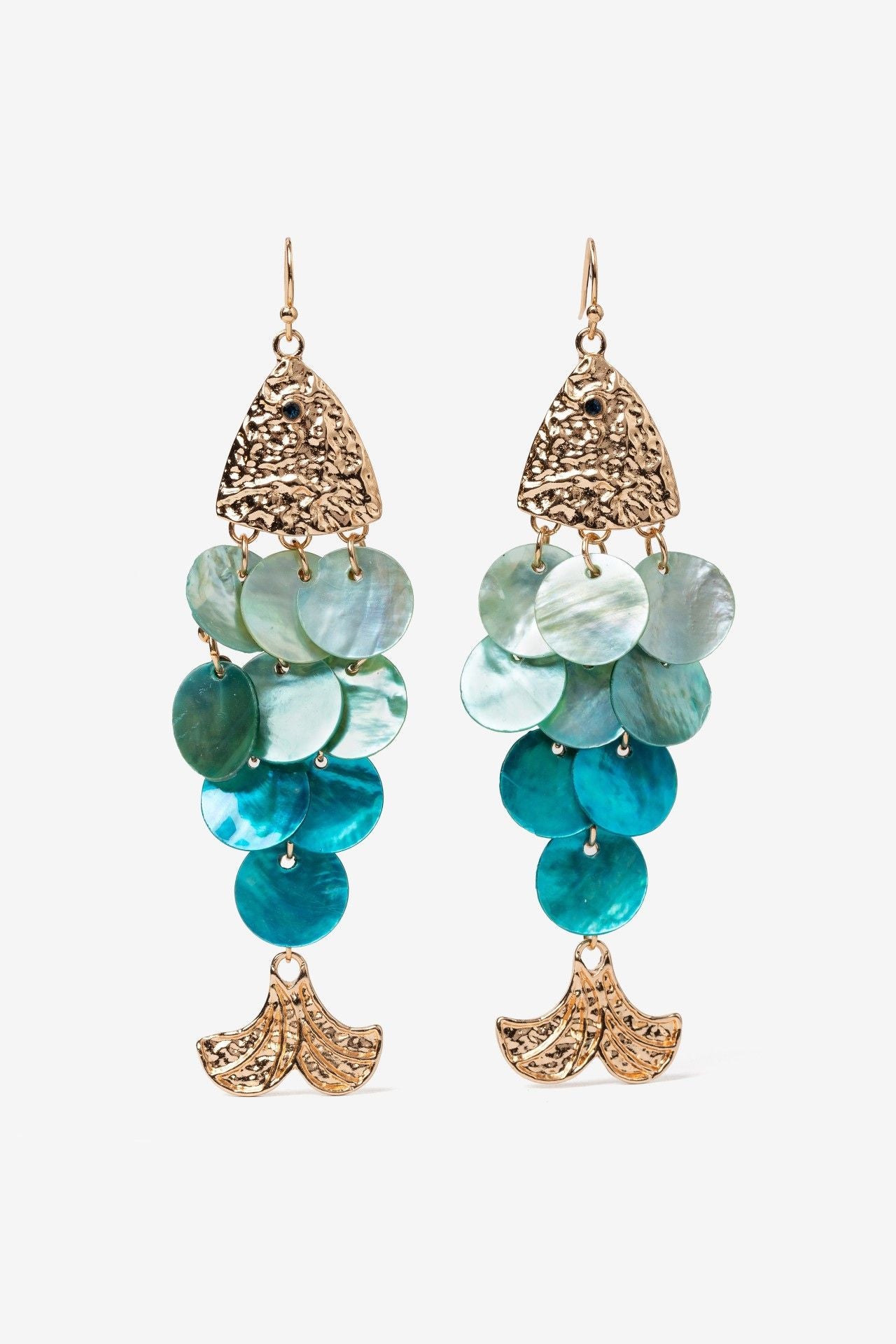 Pendientes Verde Pez 10596