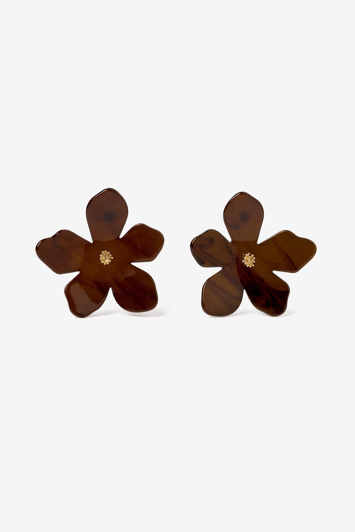PENDIENTES FLOR MARRÓN