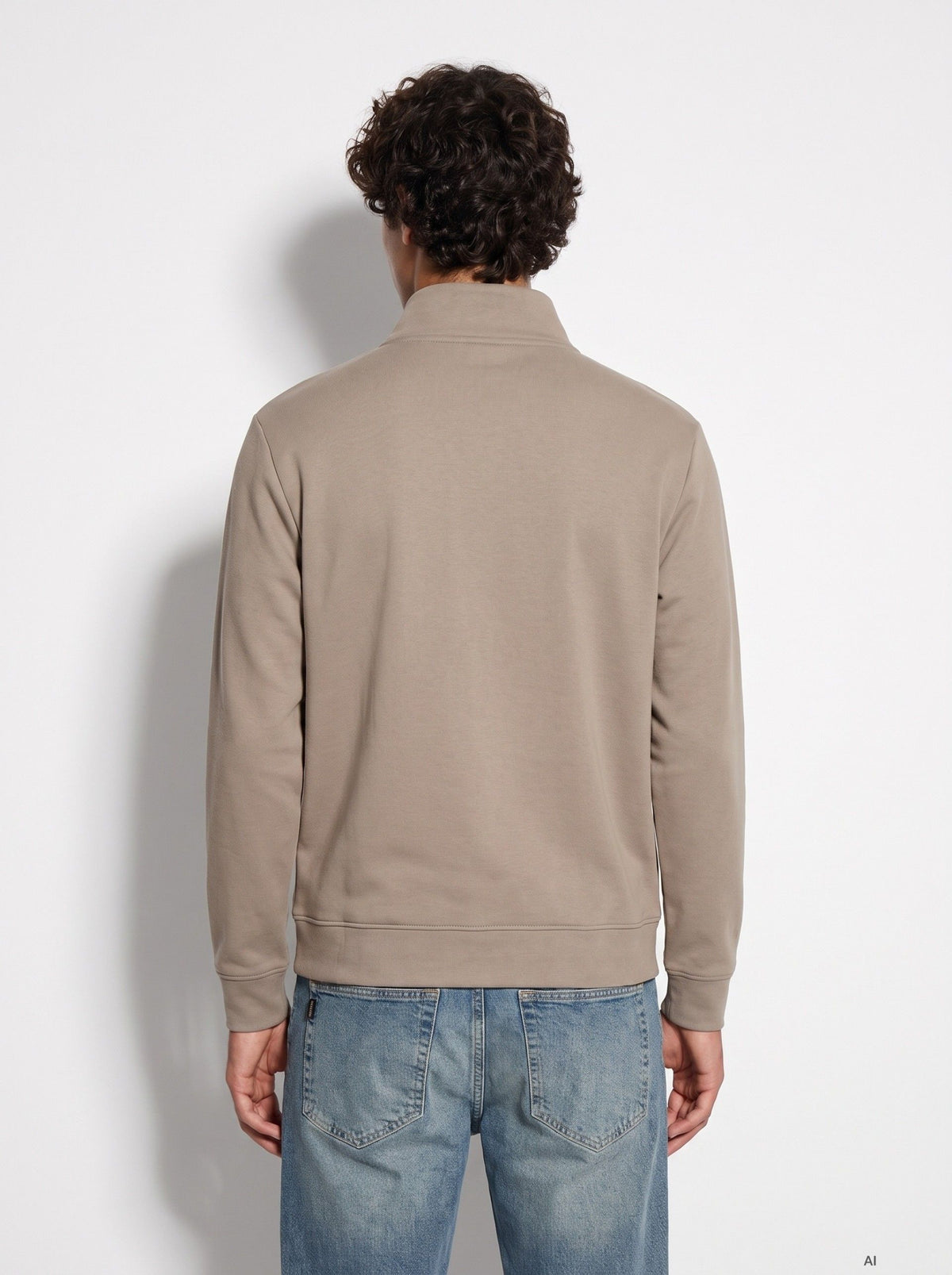 Sudadera Jamir Cuello Cremallera Beige
