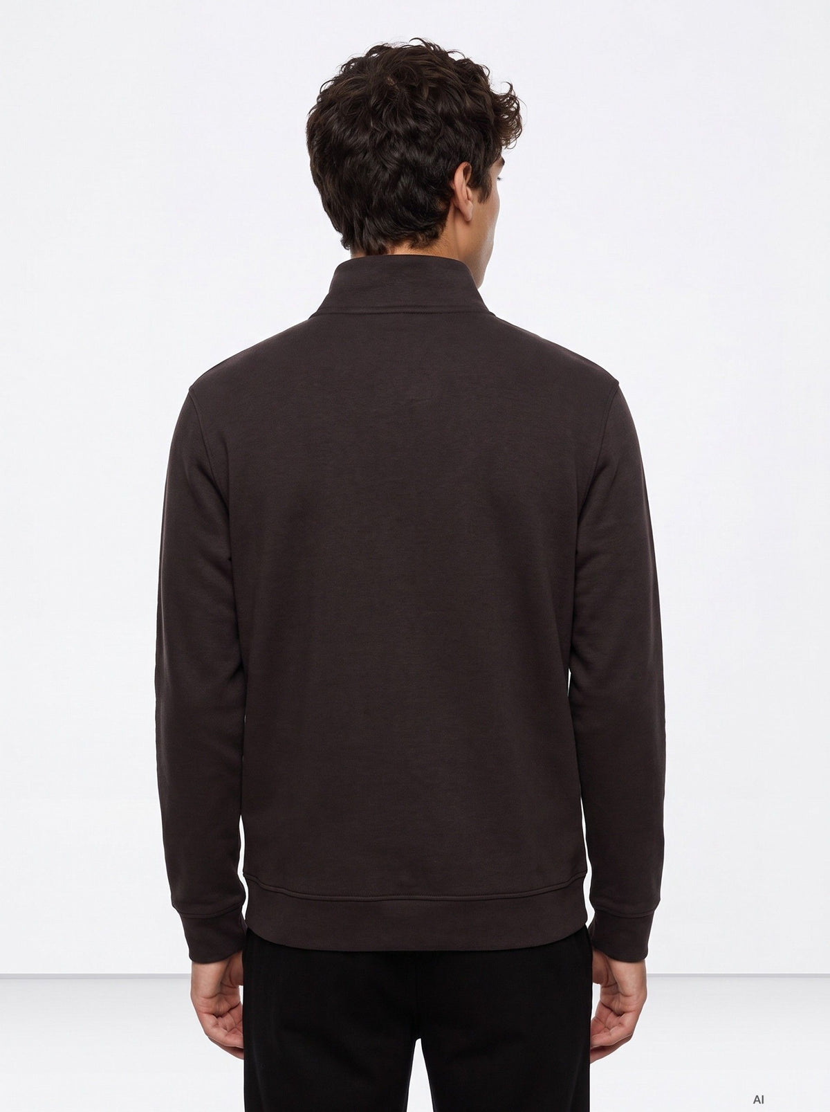 Sudadera Jamir Cuello Cremallera Marrón Oscuro