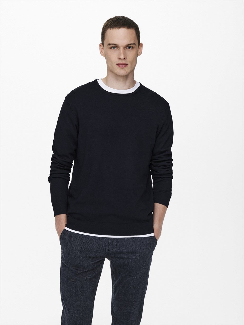 Jersey Wyler Cuello Redondo Marino