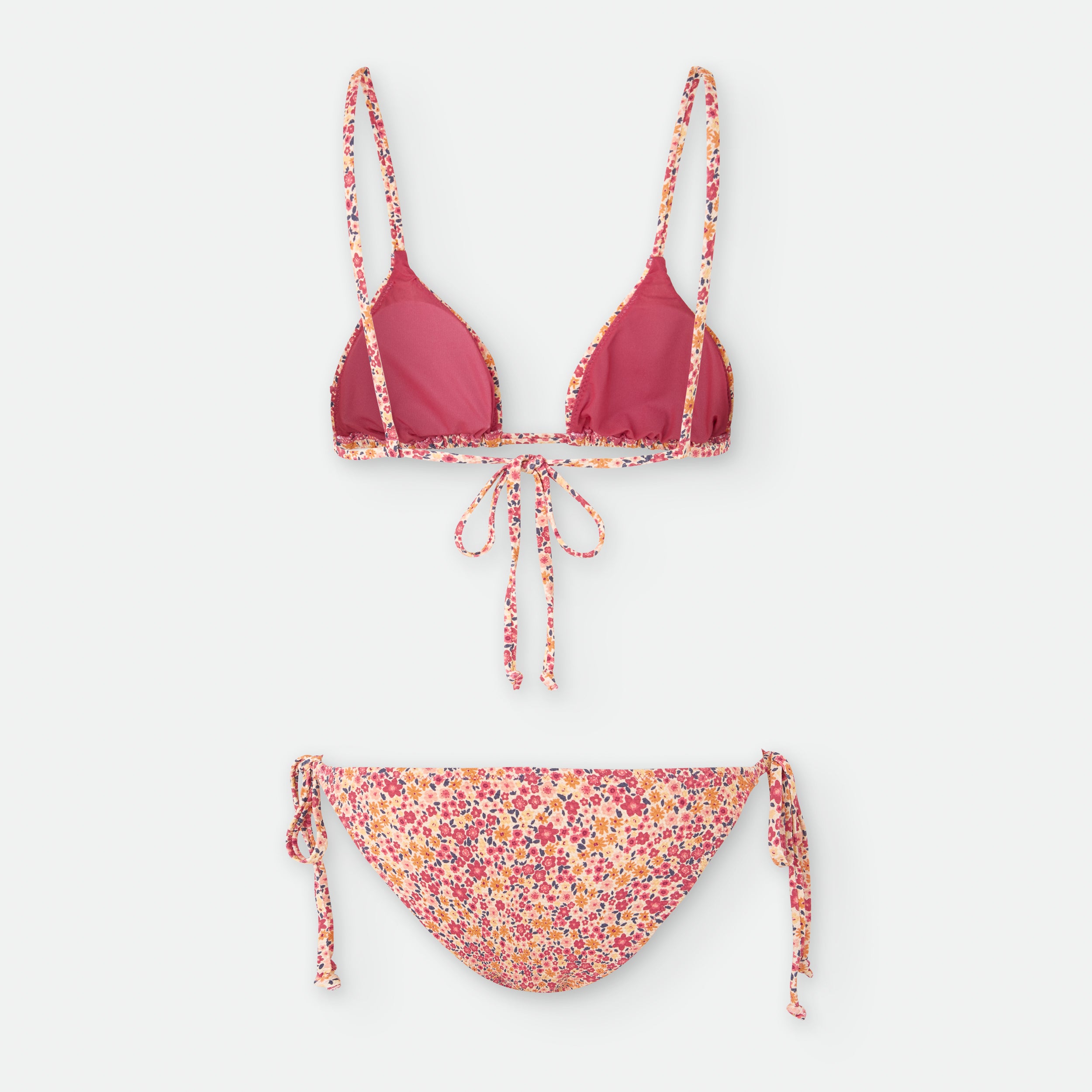 Bikini Triangulo Flores Rosa