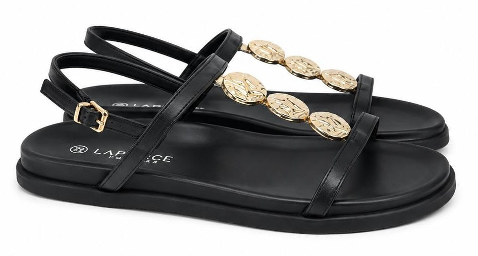 Sandalia Negras Moneda