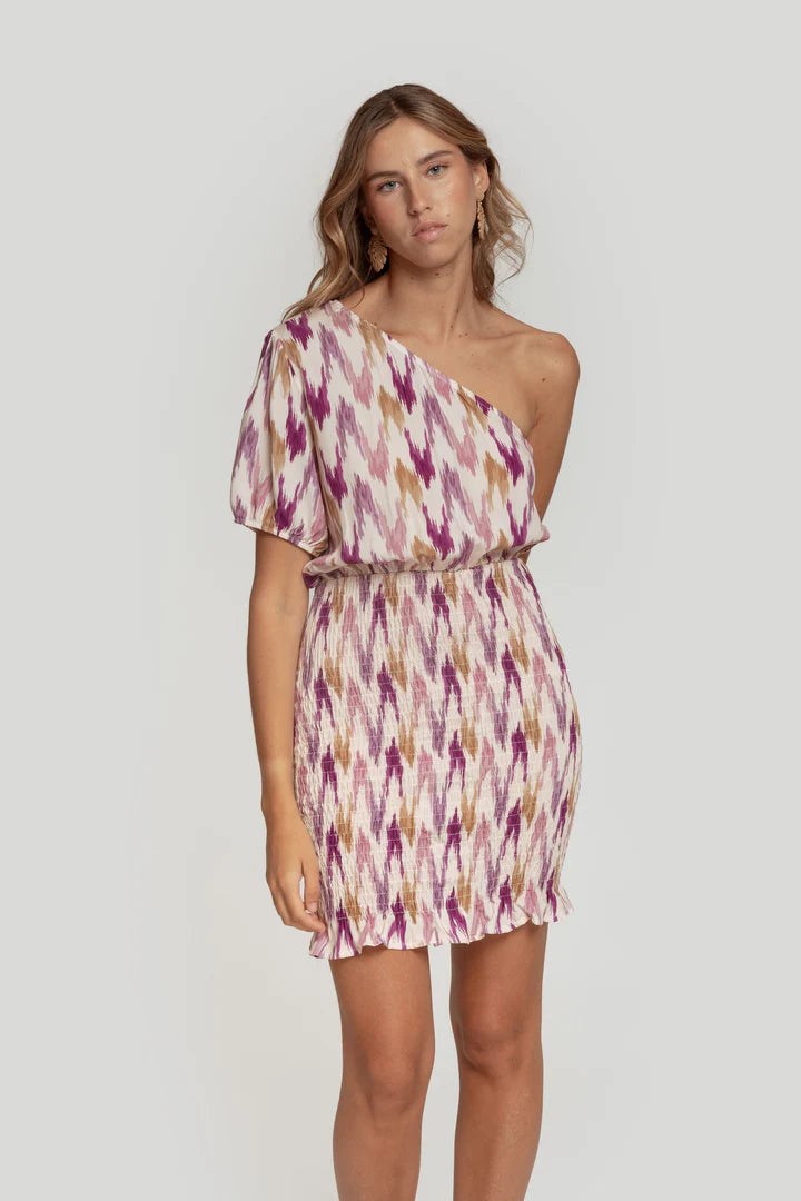 Vestido Asimétrico Ciruela