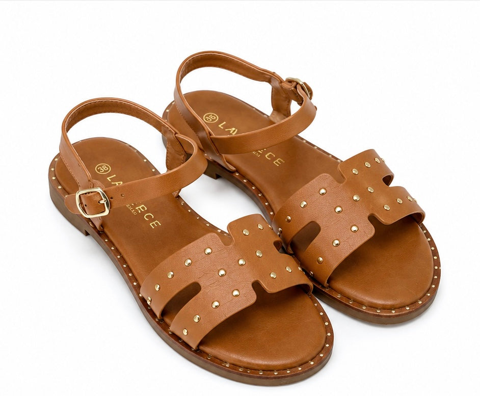 Sandalia Camel H Tachuelas