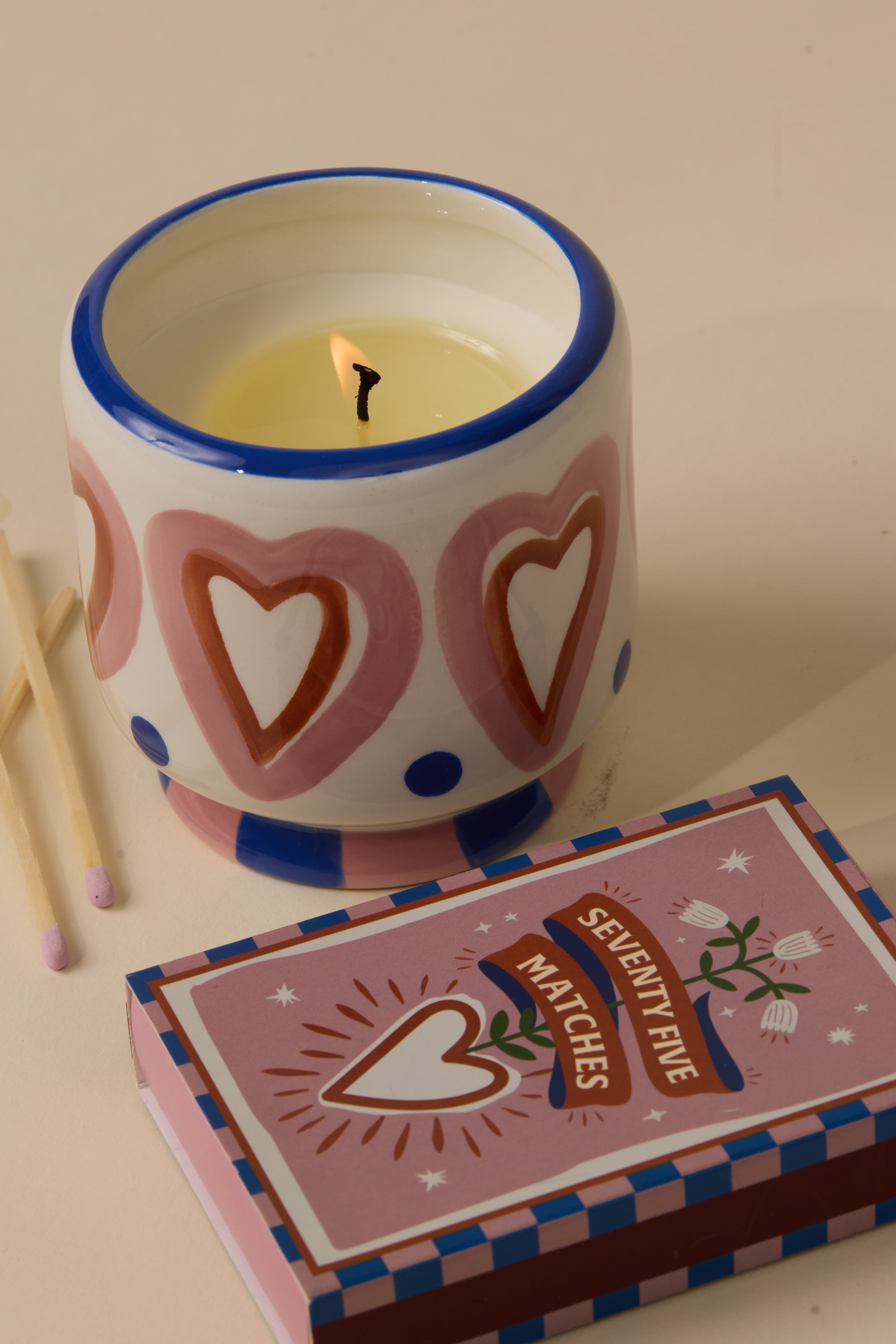 Vela A Dopo Céramica Hearts - Rosewood Vanilla