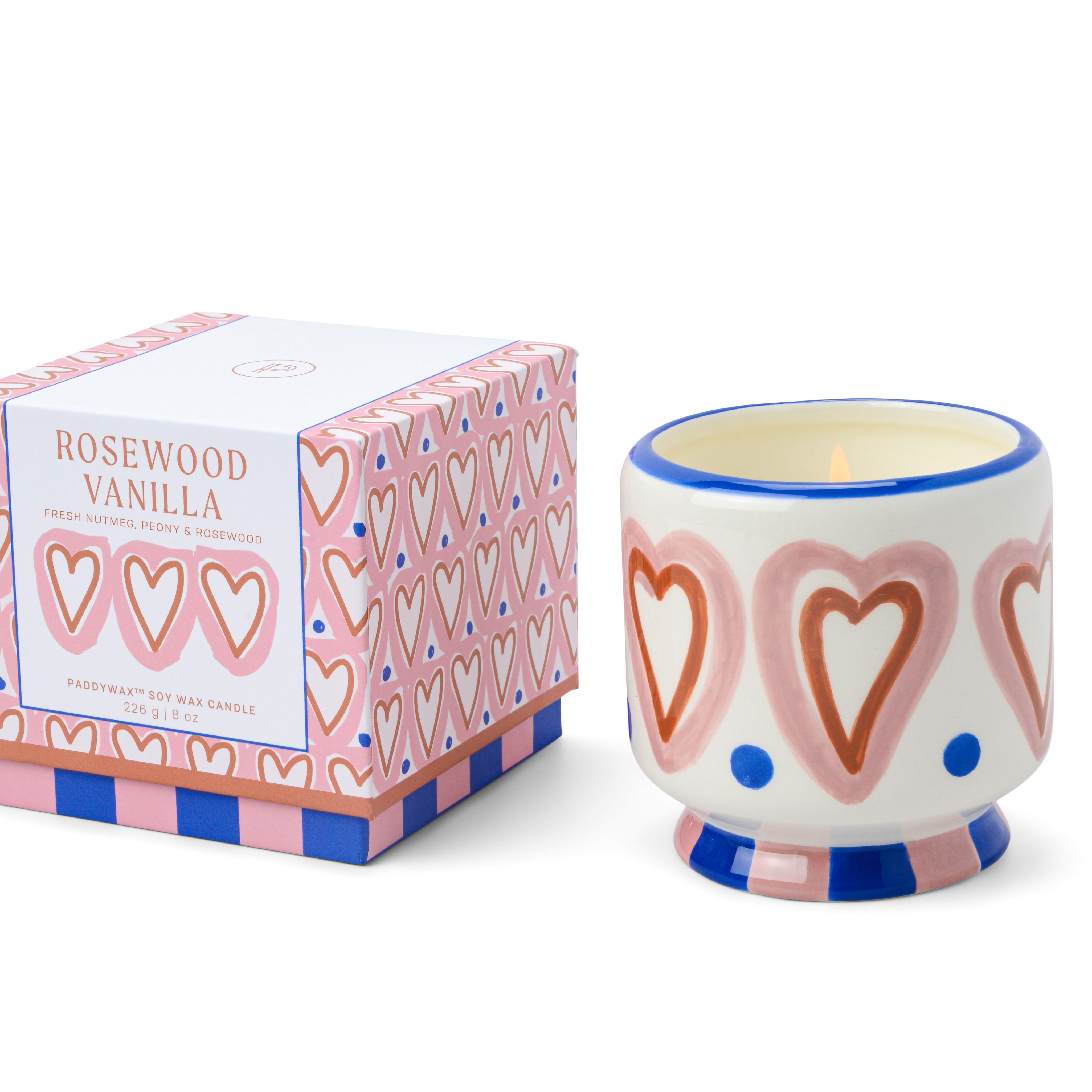 Vela A Dopo Céramica Hearts - Rosewood Vanilla