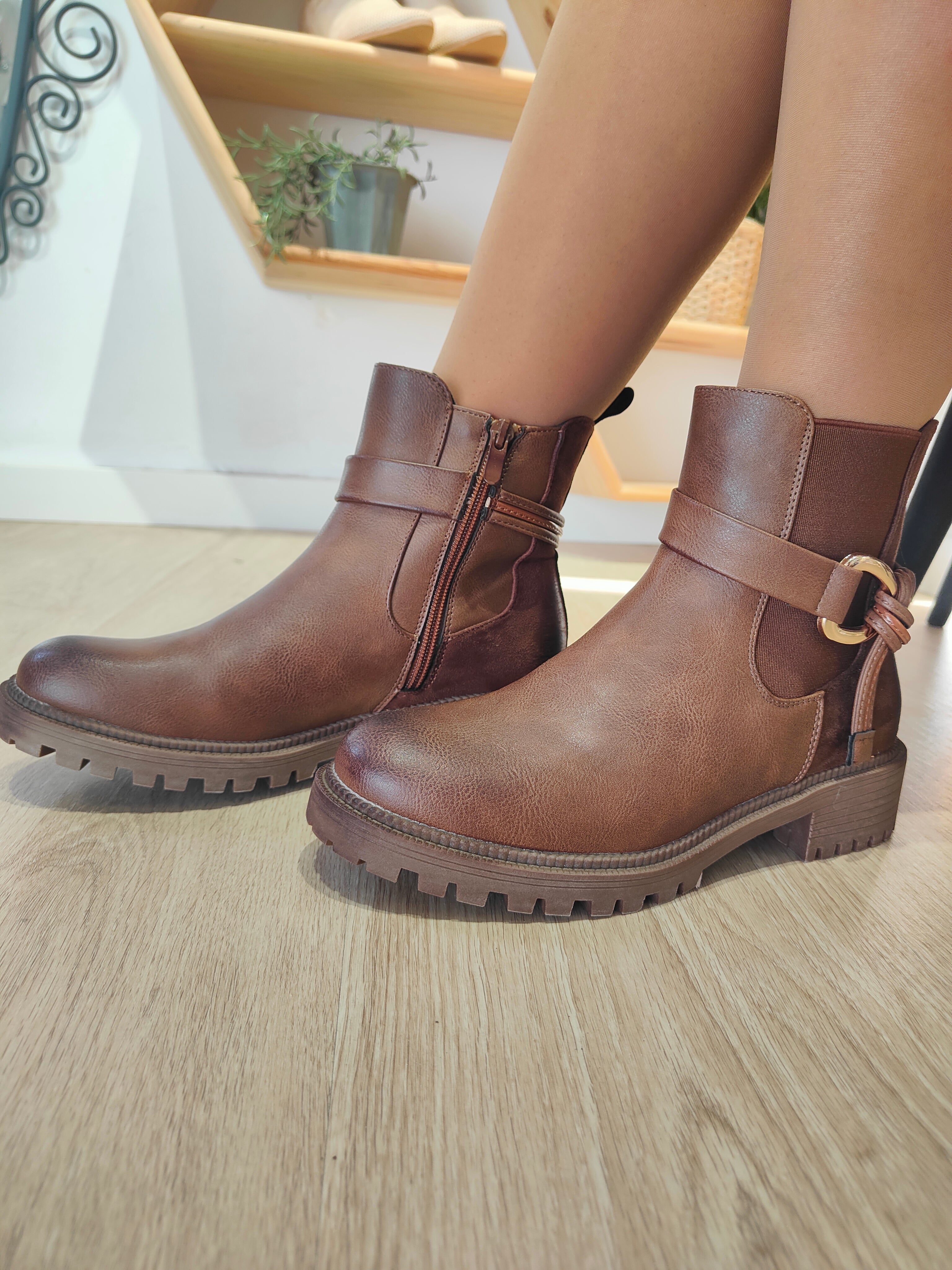 Botín Marrón Hebilla