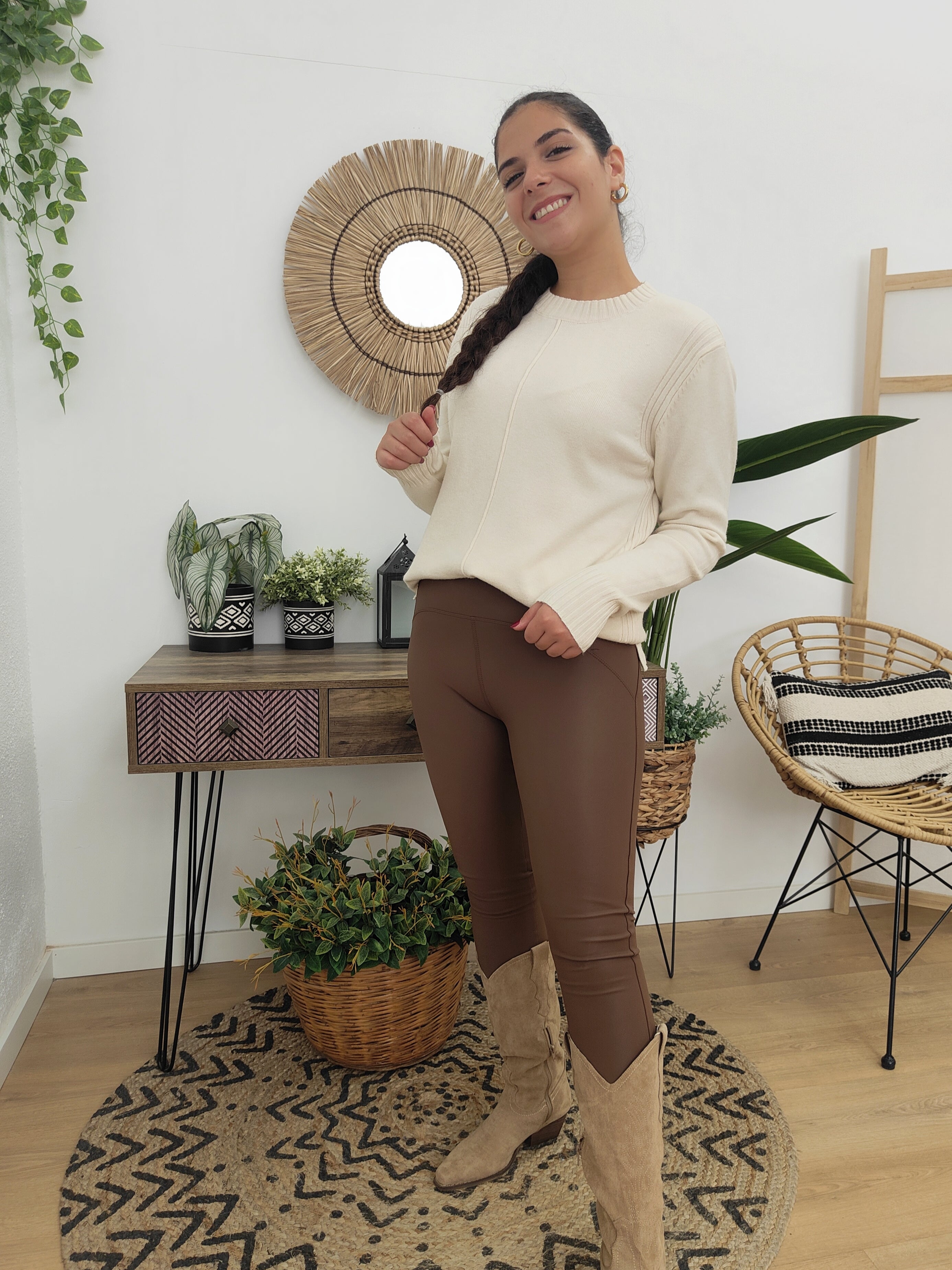 Legging Encerado Marrón