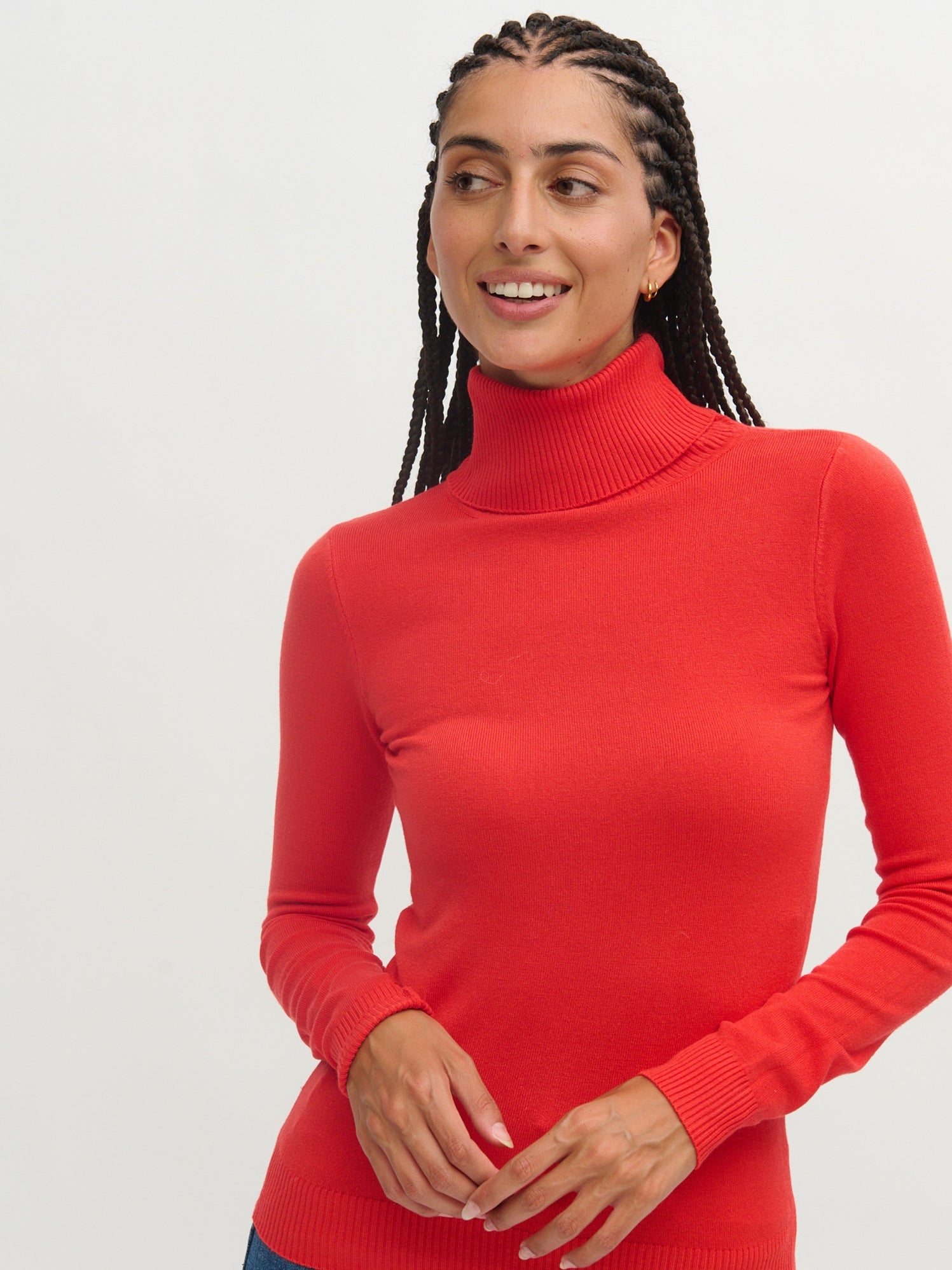 Jersey Fino Cuello Alto Coral