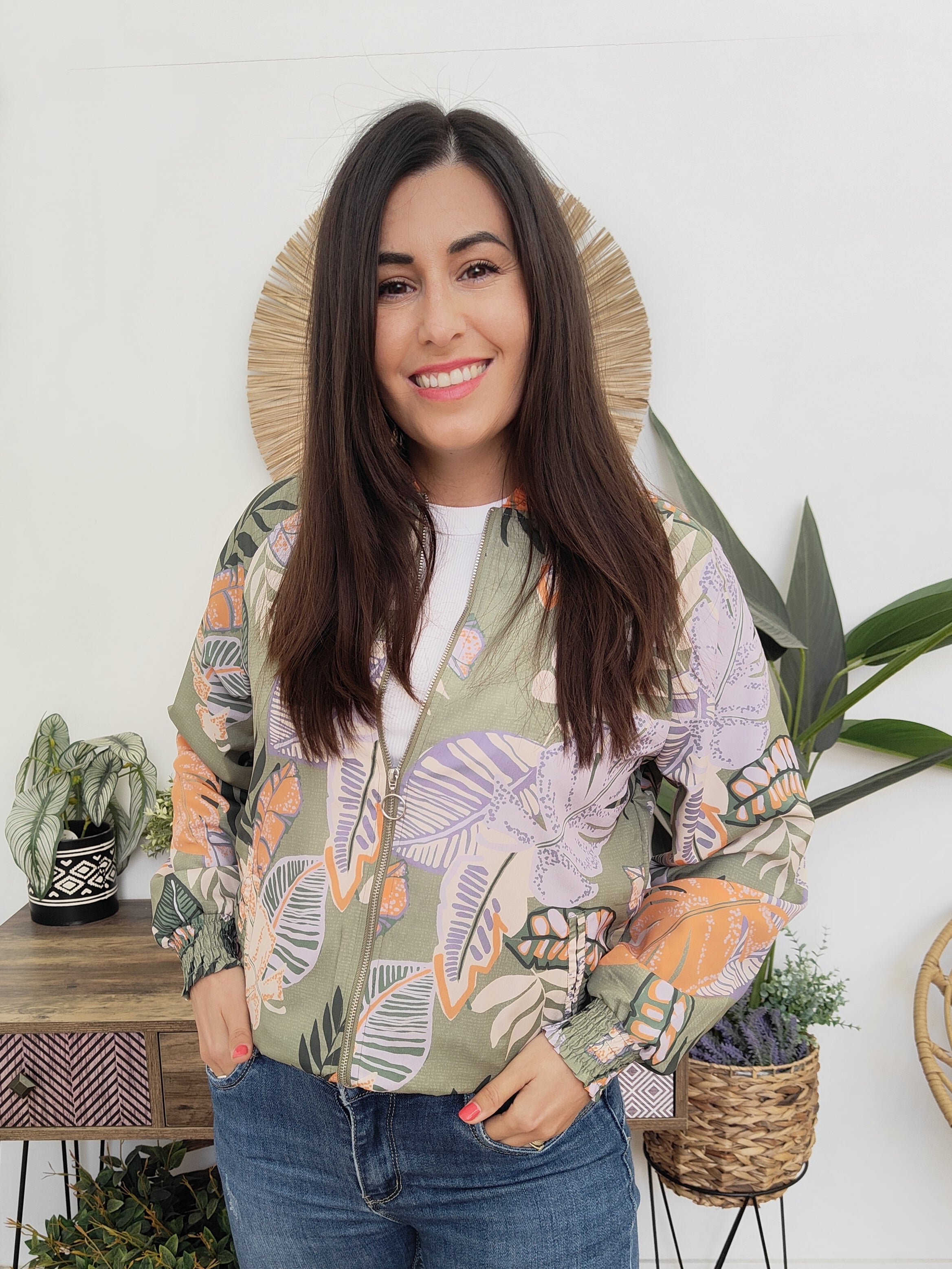 Chaqueta Bomber Verde Leesa