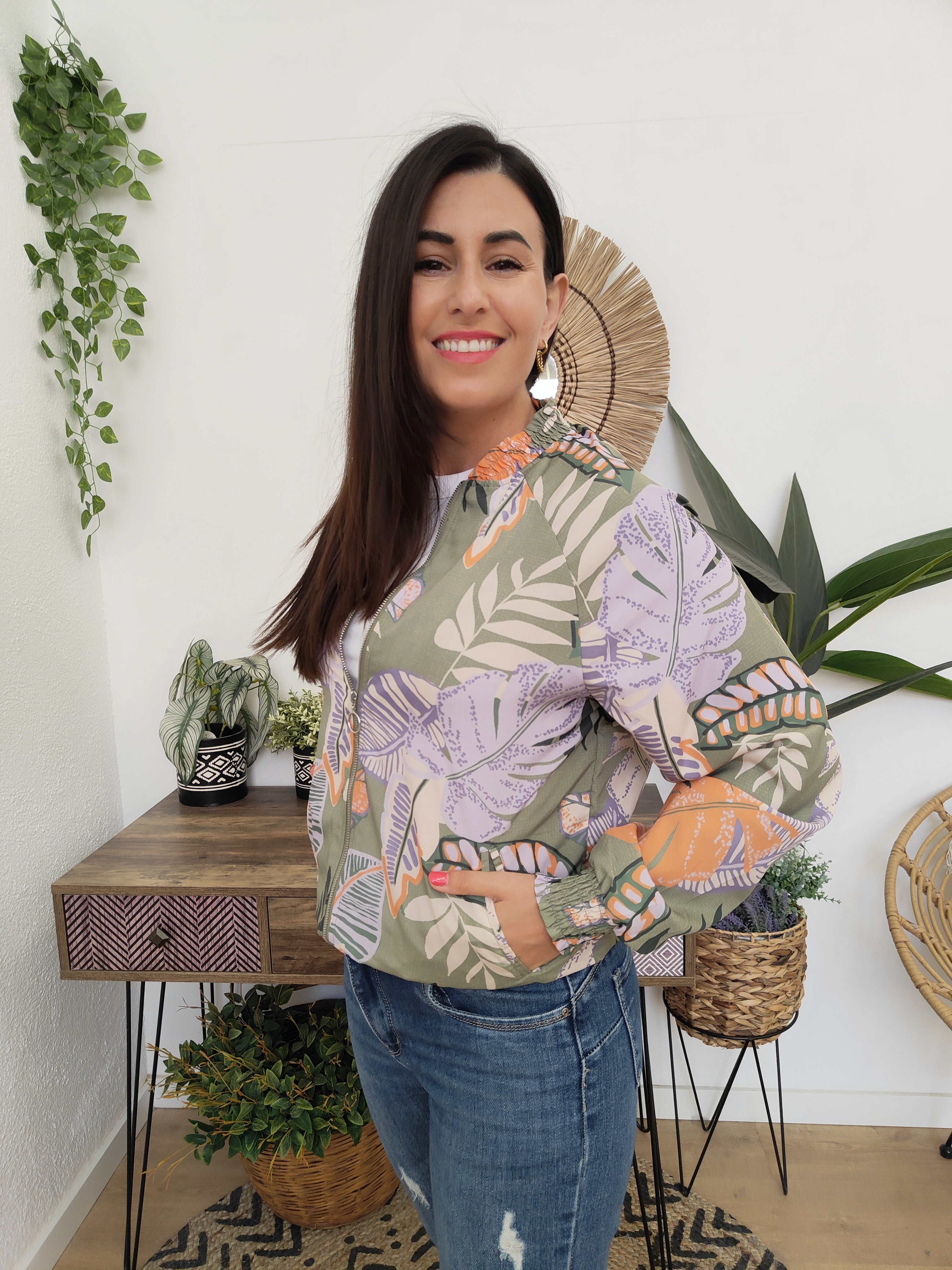 Chaqueta Bomber Verde Leesa