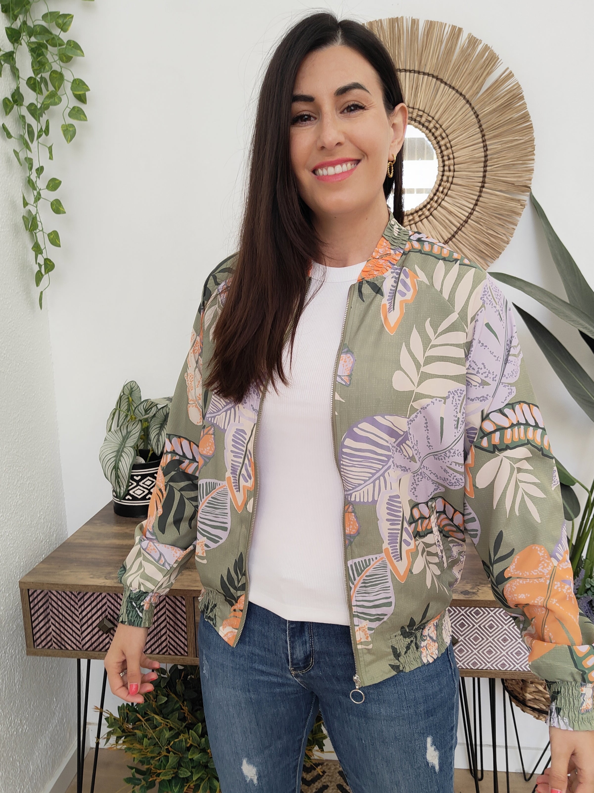 Chaqueta Bomber Verde Leesa