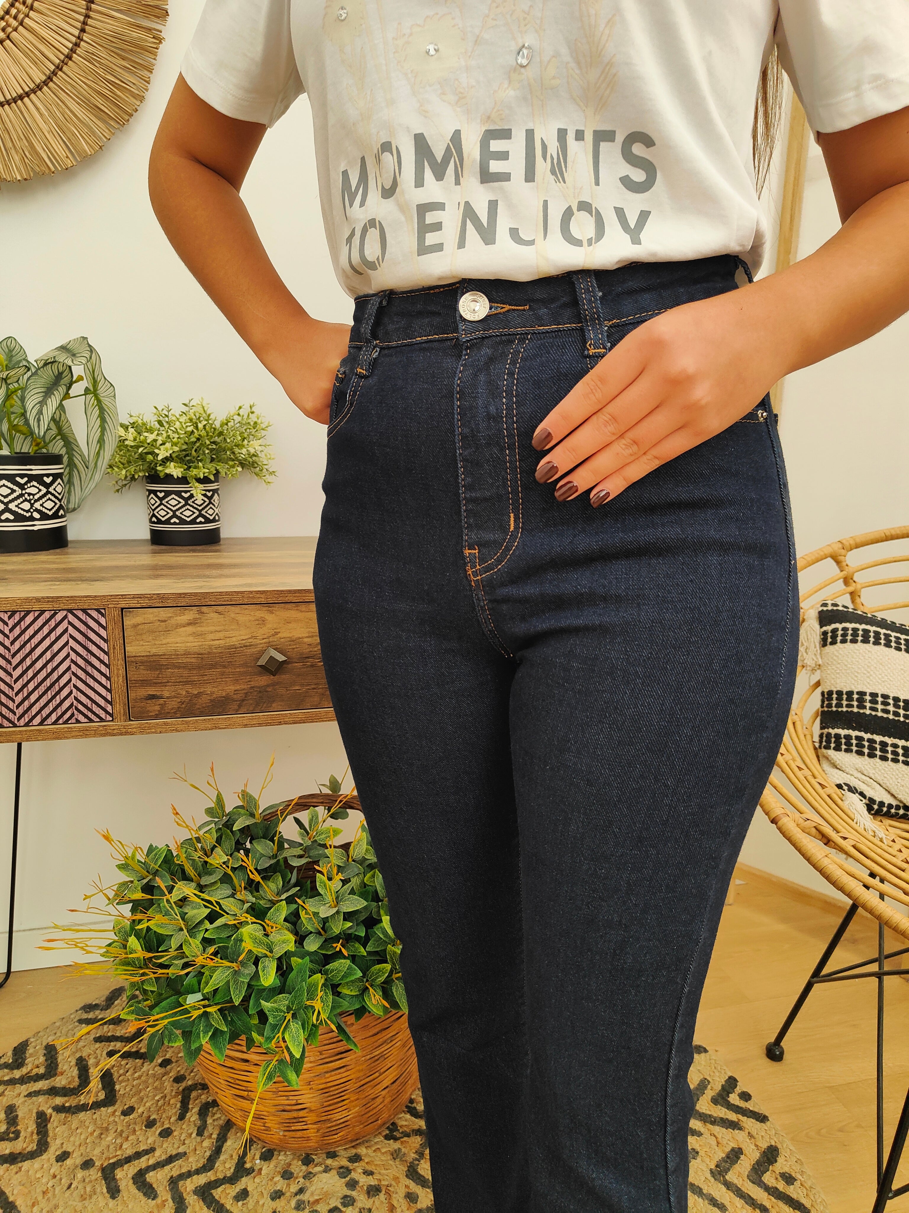 Jeans Azul Oscuro Flare