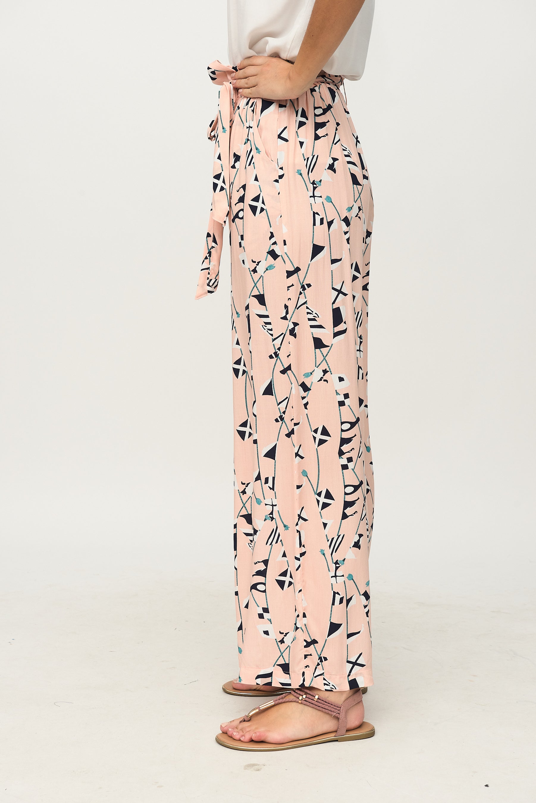 Pantalón Goma Rosa Estampado