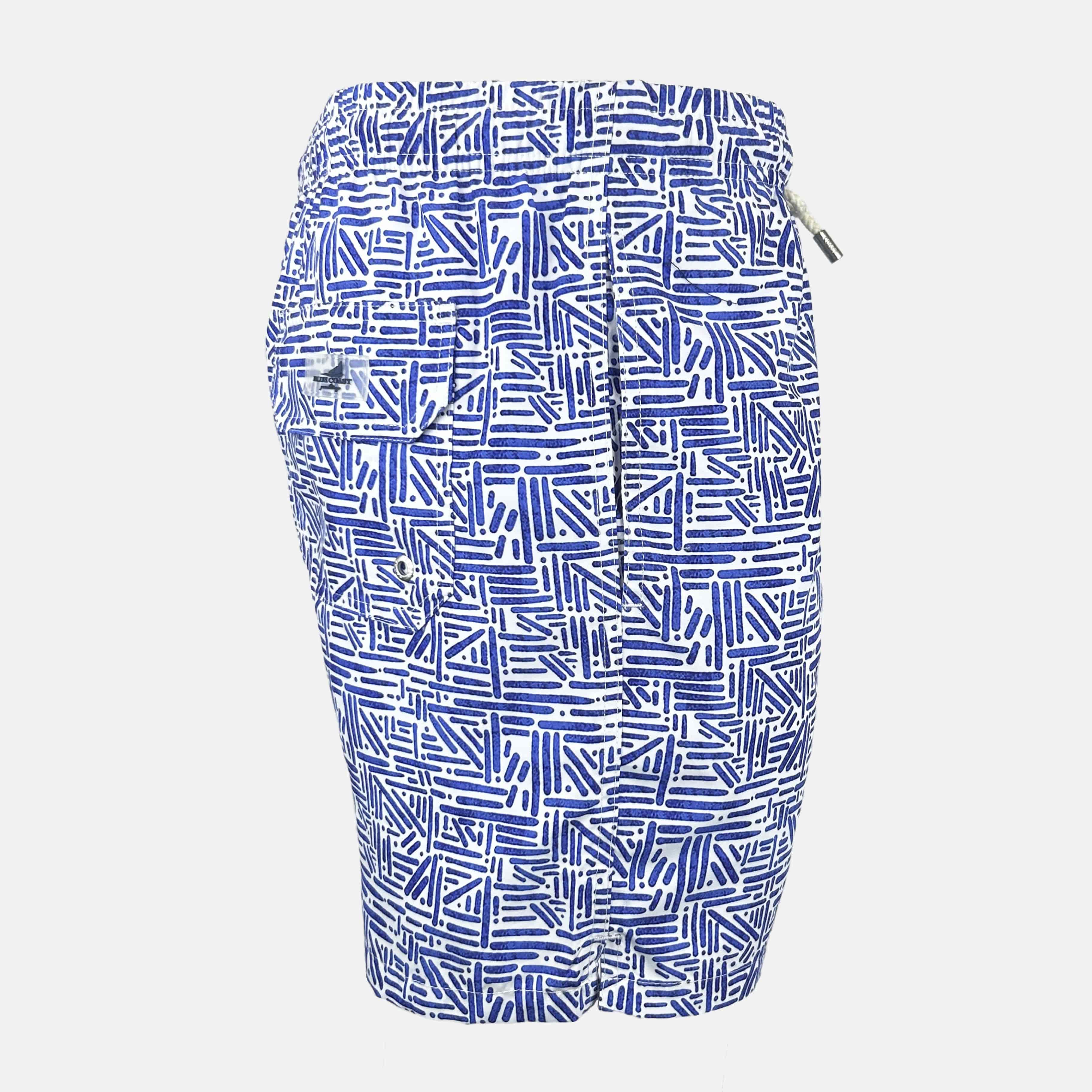 Bañador Geométrico Azul y Blanco