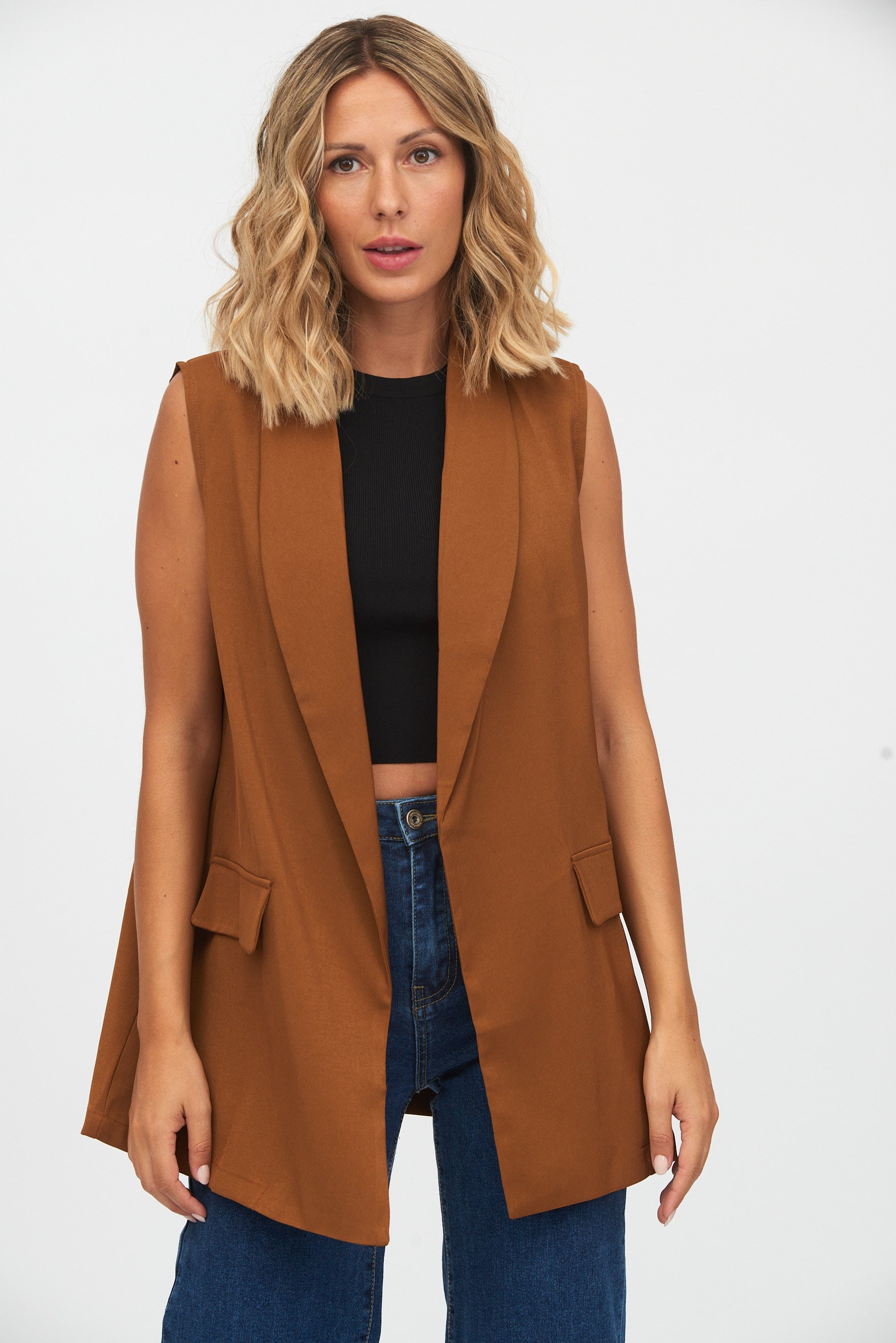 Chaleco Largo Marrón