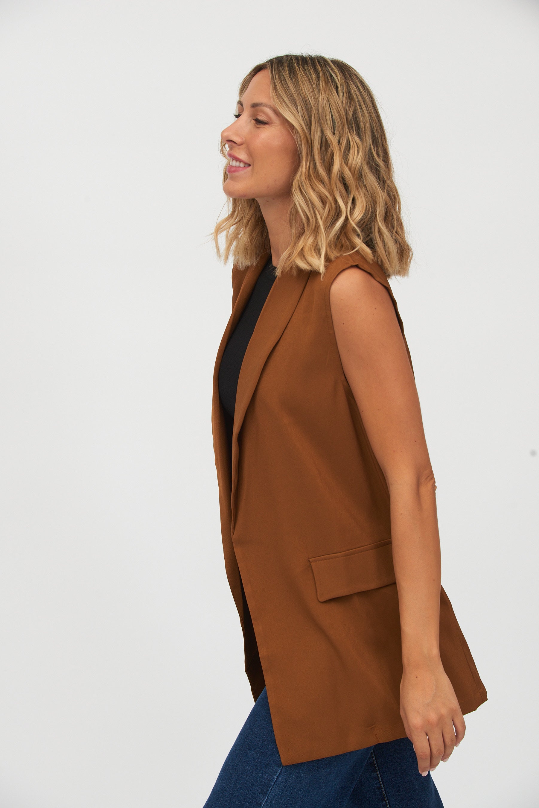 Chaleco Largo Marrón