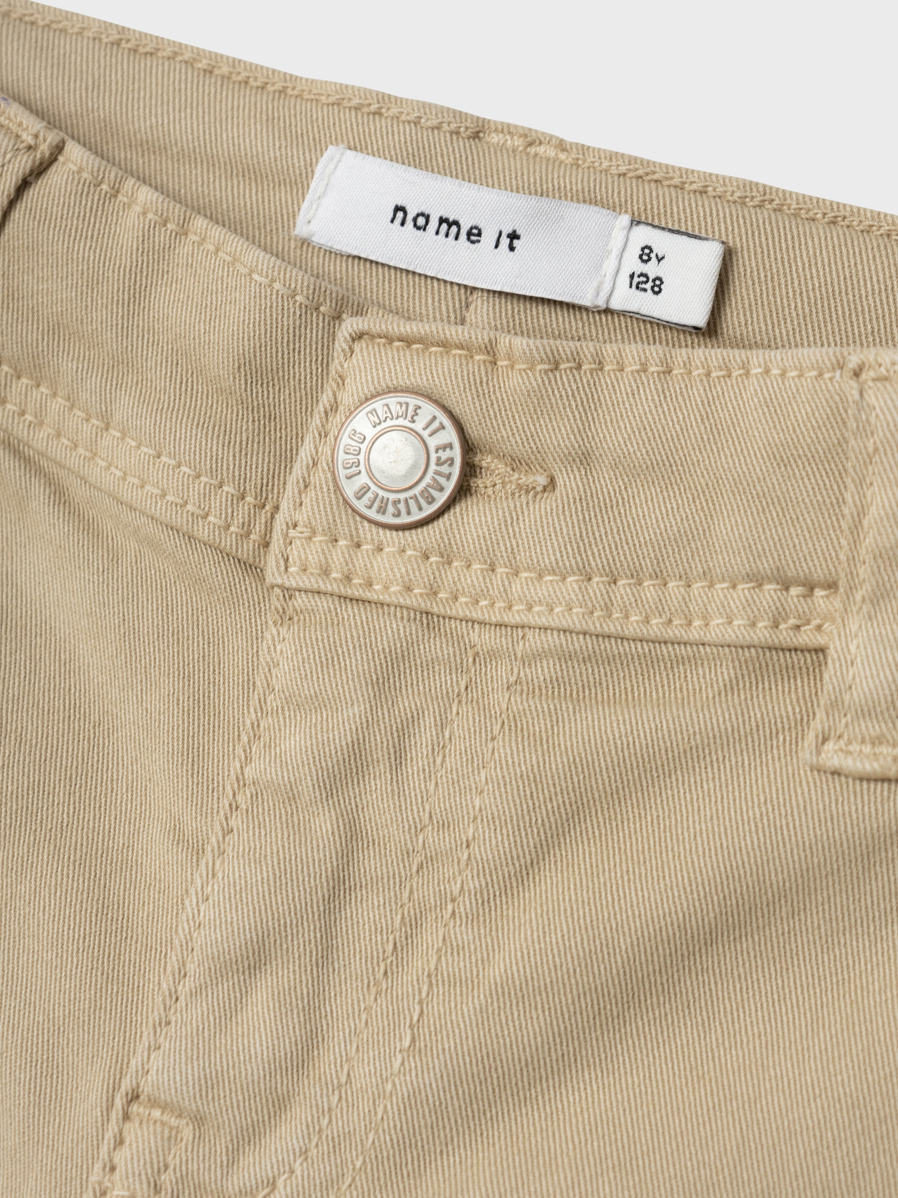 Jeans Wide Leg Beige Kid