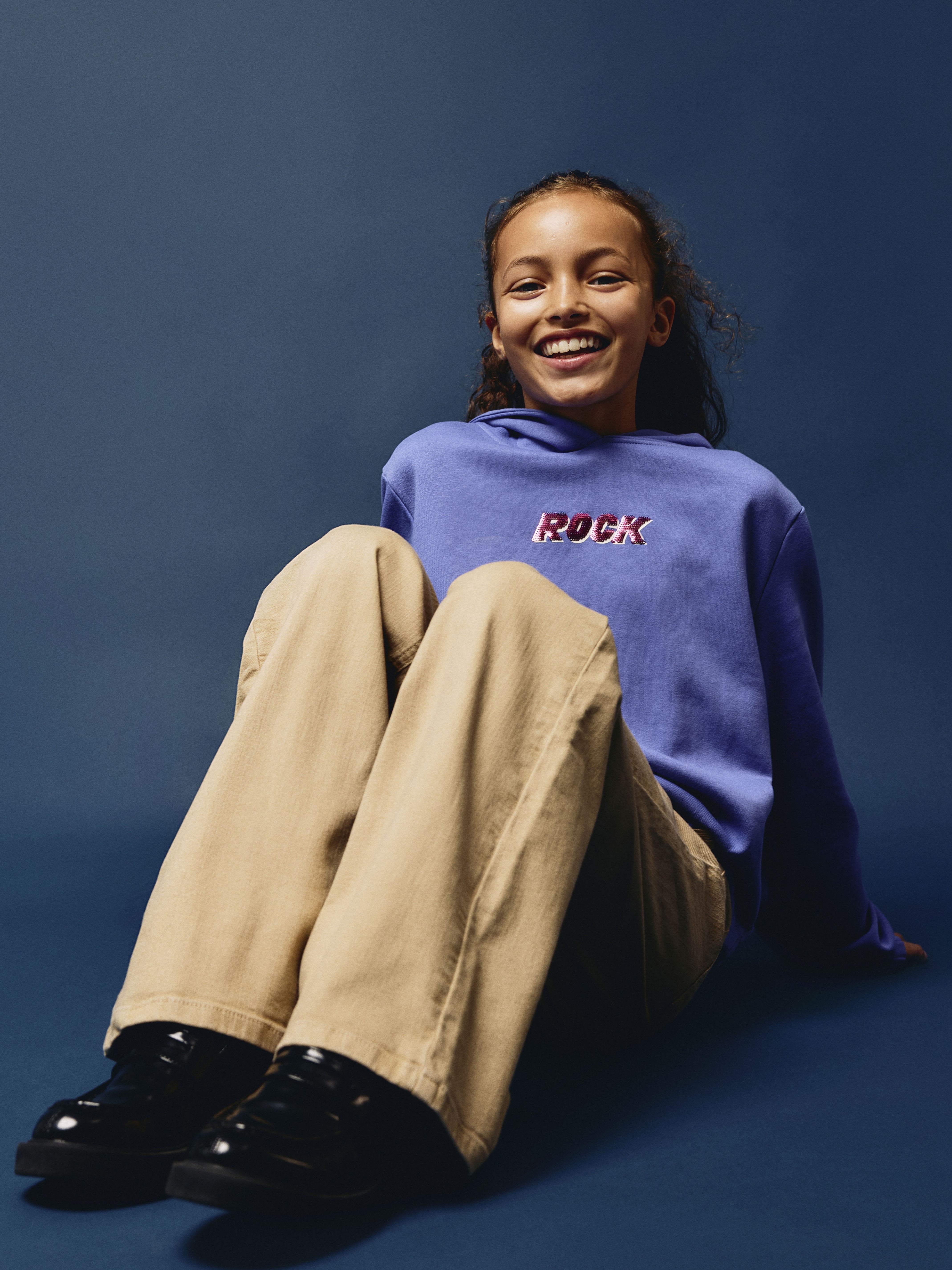 Jeans Wide Leg Beige Kid