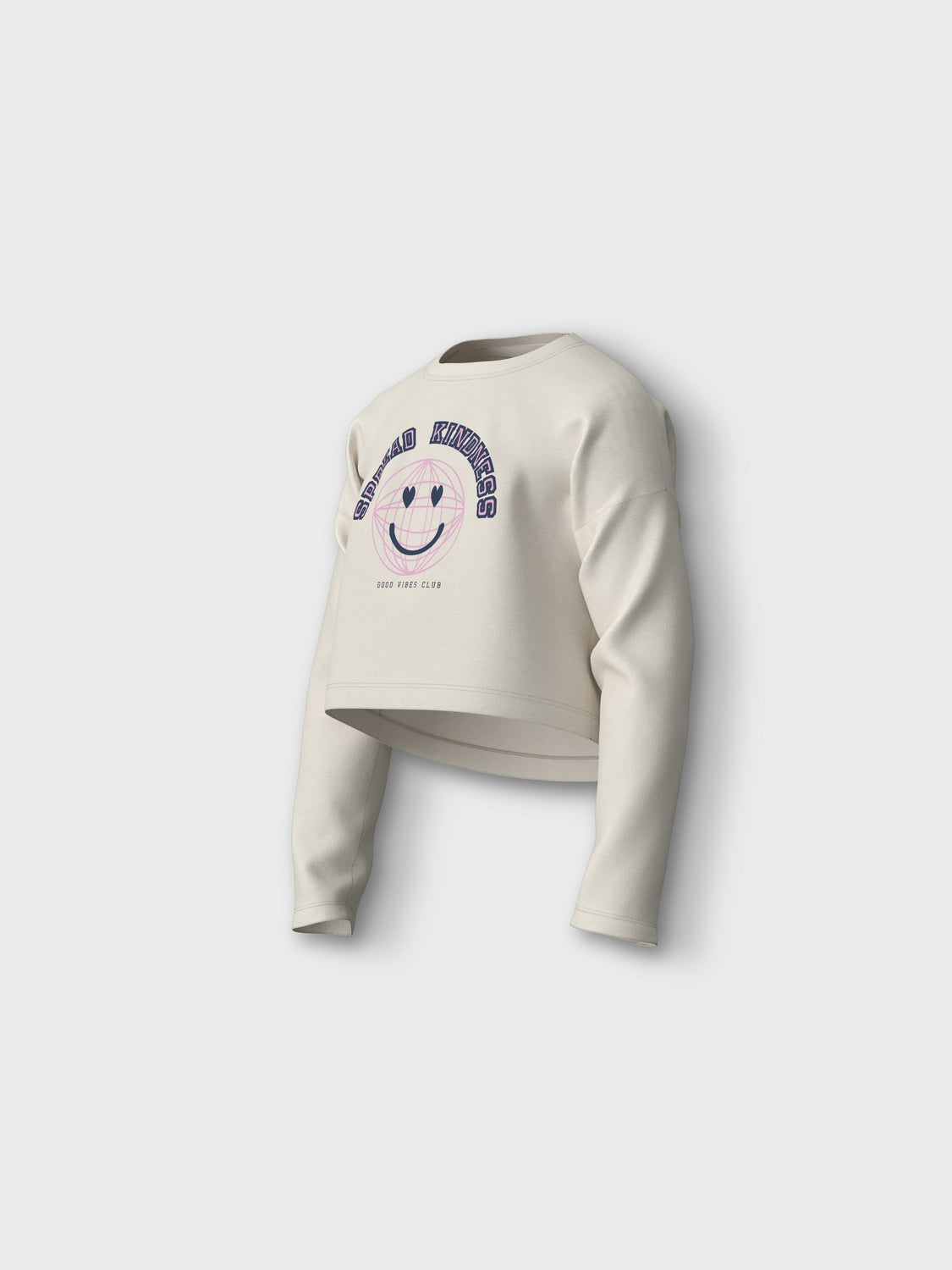 Camiseta Crop Smile Face Blanca