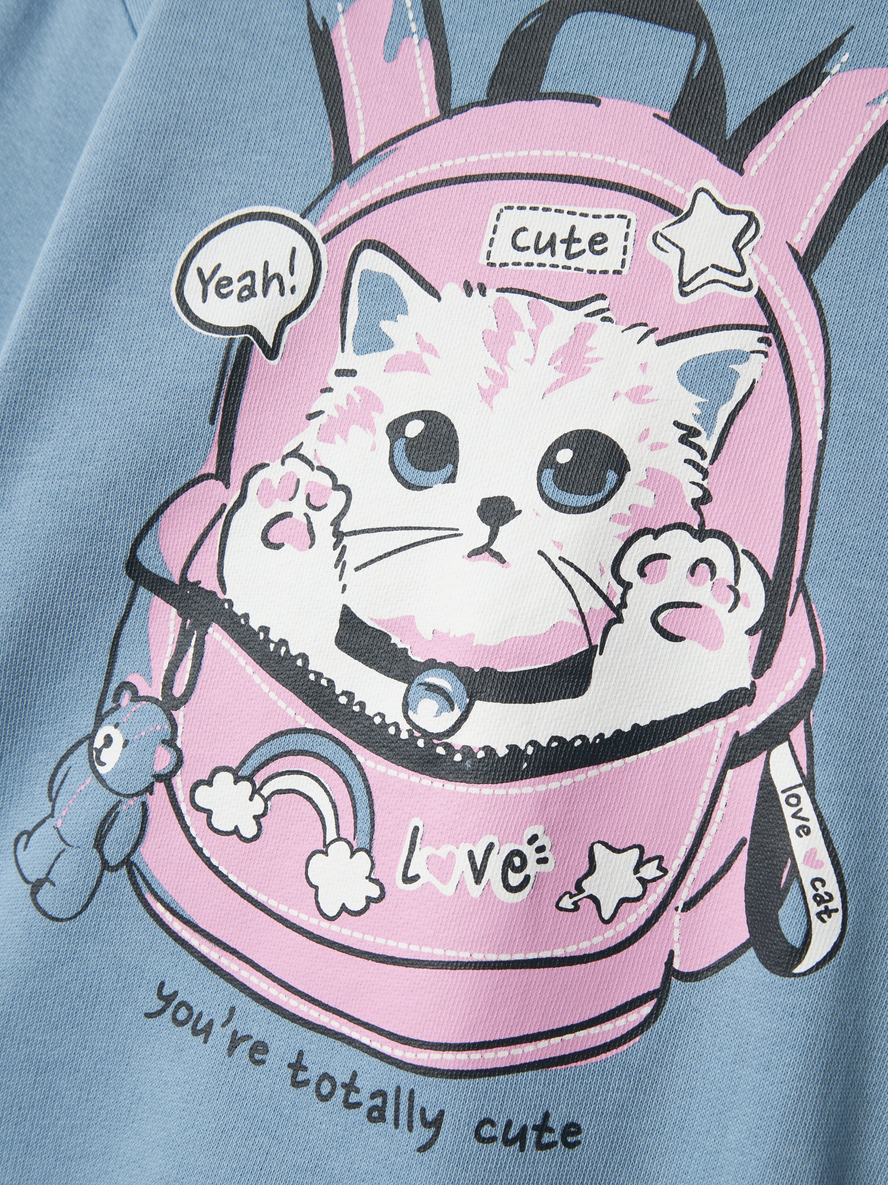Sudadera Rainbow Gatito Azul