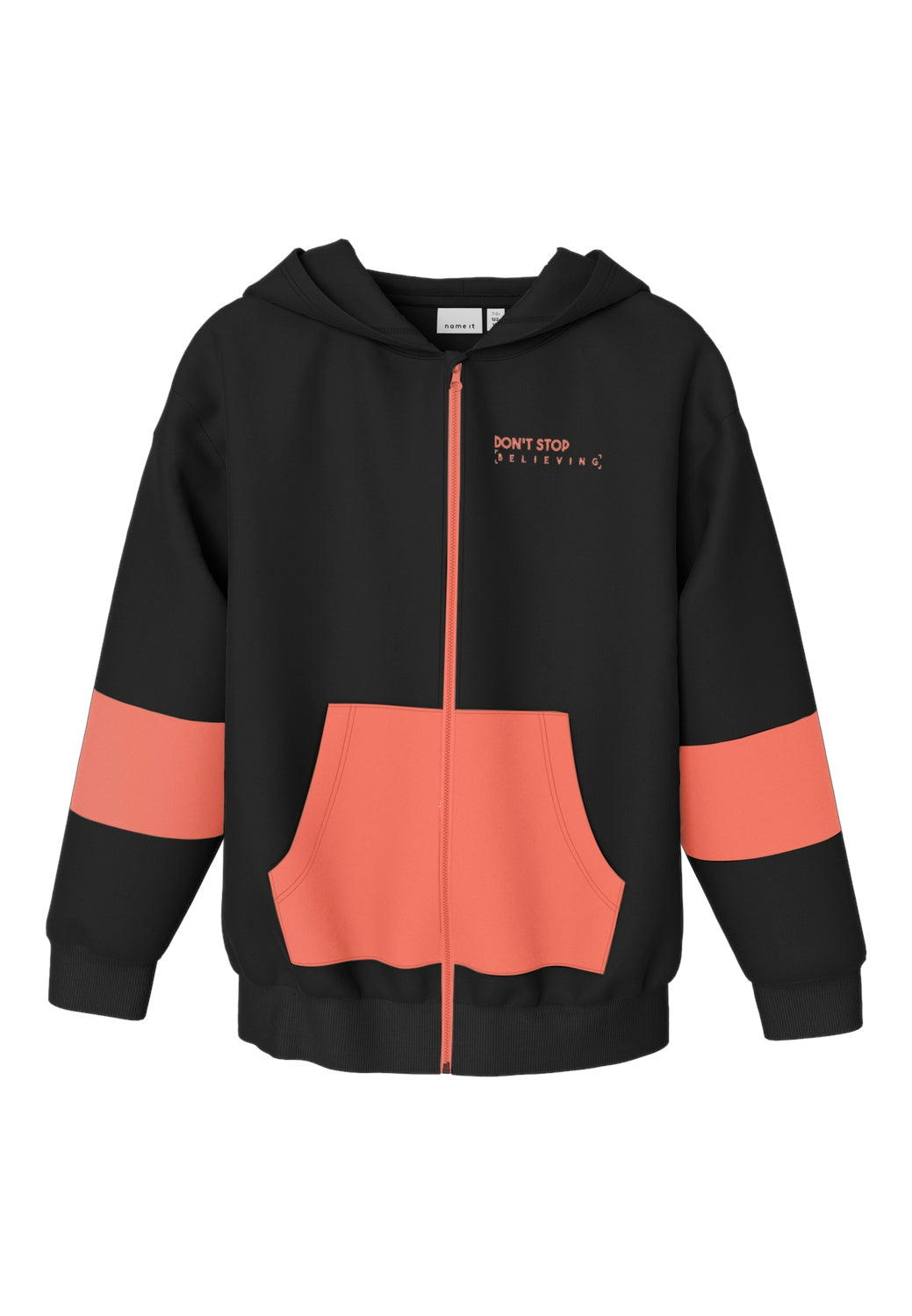 Sudadera Bicolor Negro/Coral Kid