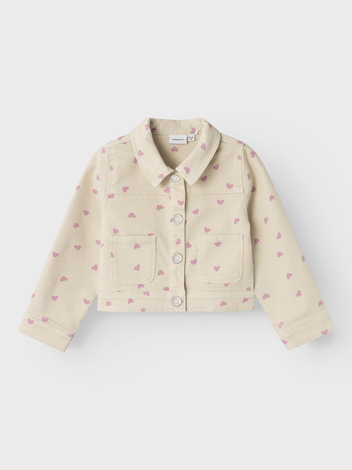 Chaqueta Vaquera Beige Corazones Mini