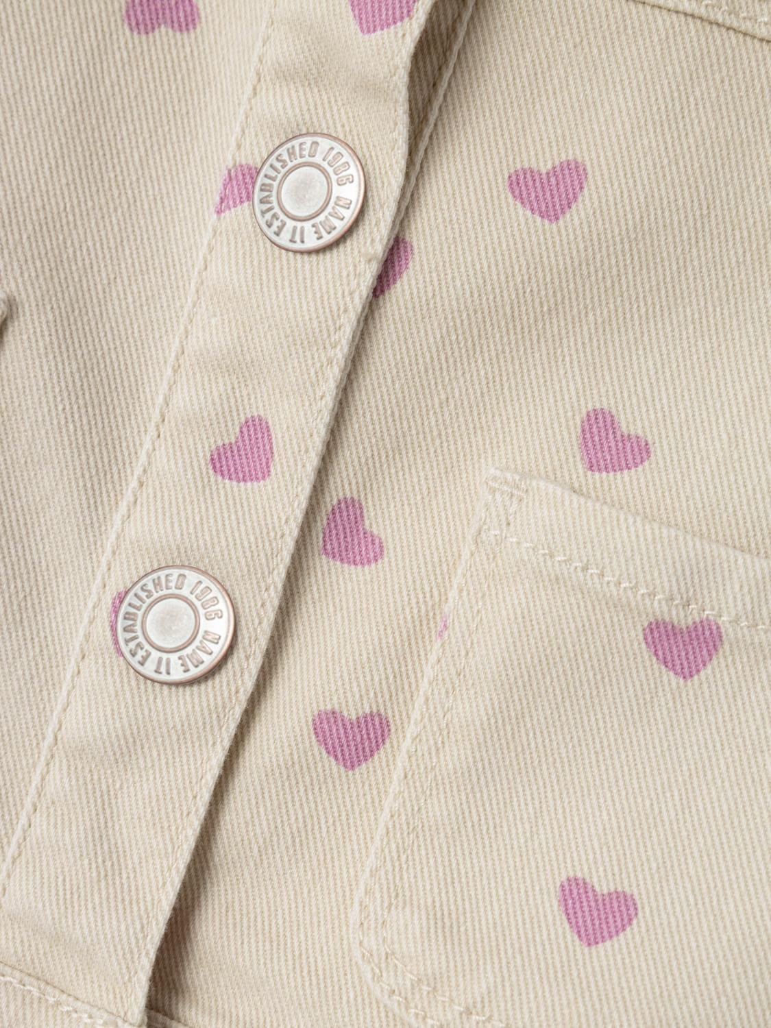 Chaqueta Vaquera Beige Corazones Mini