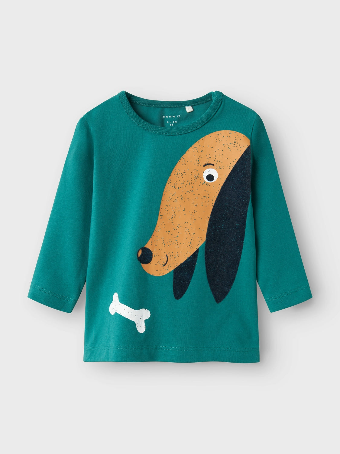 Camiseta Bebé Perro Salchicha Verde