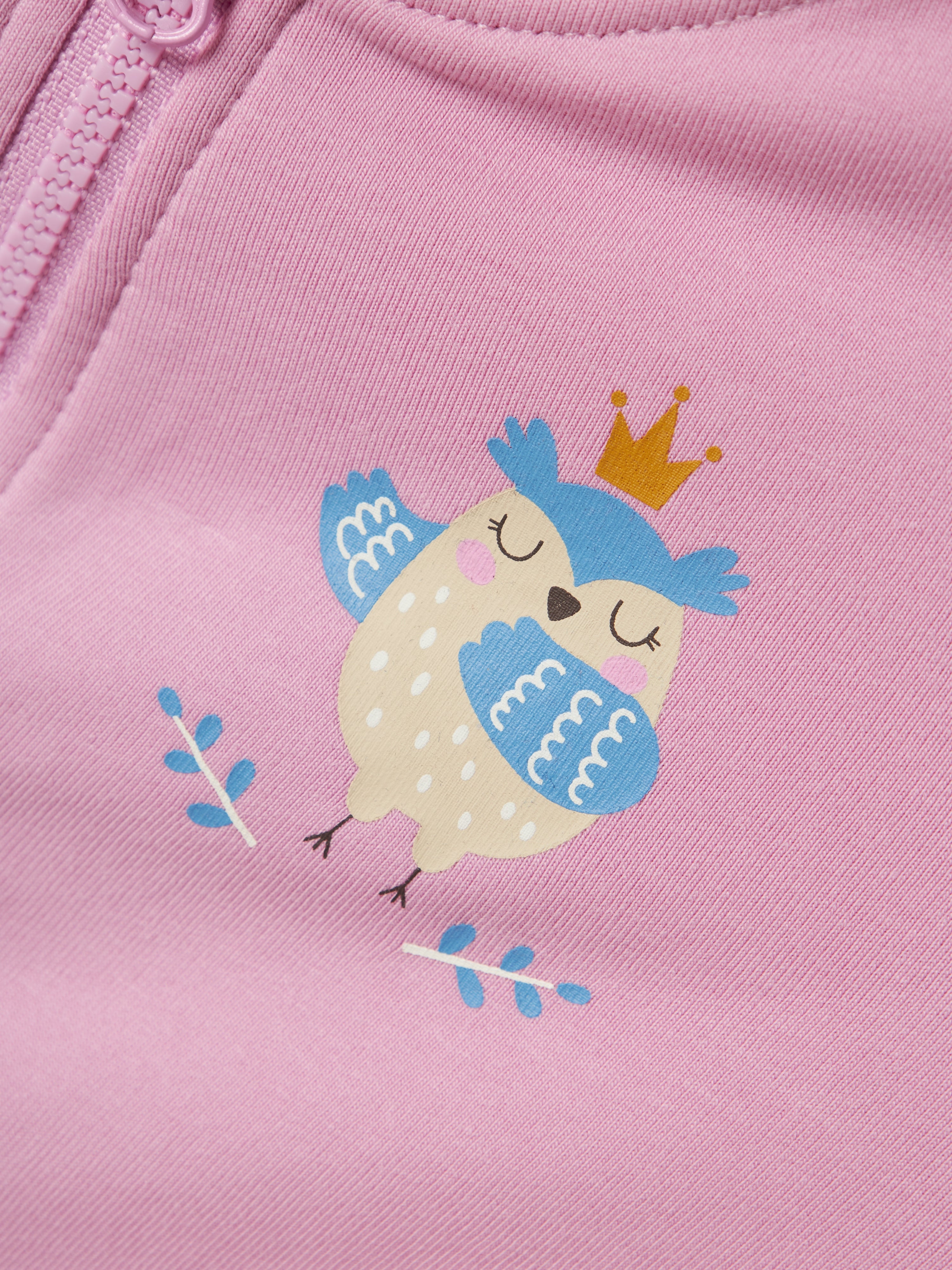 Sudadera Búho Rosa Bebé