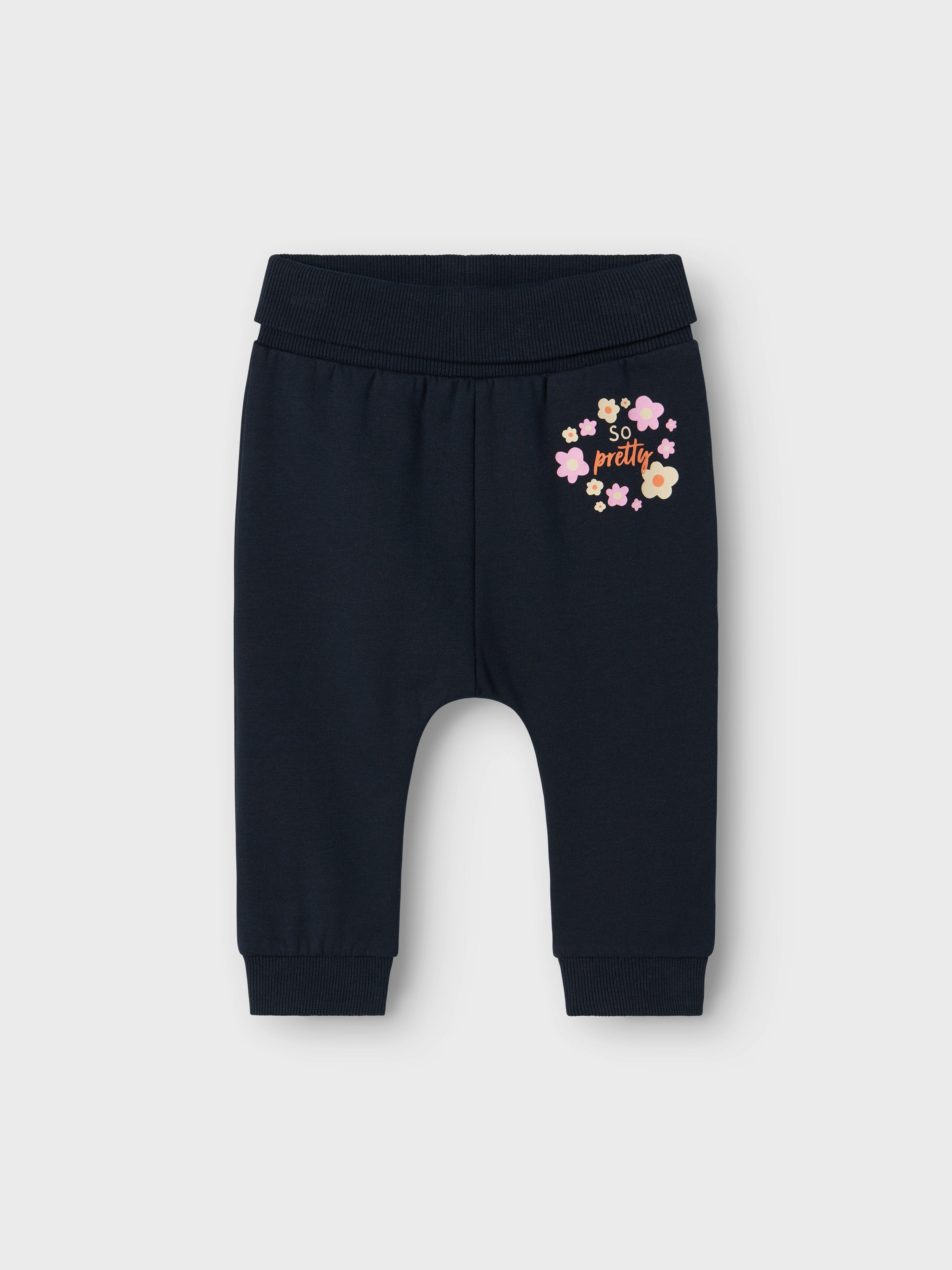 Pantalón Chándal Marino Flores Bebé