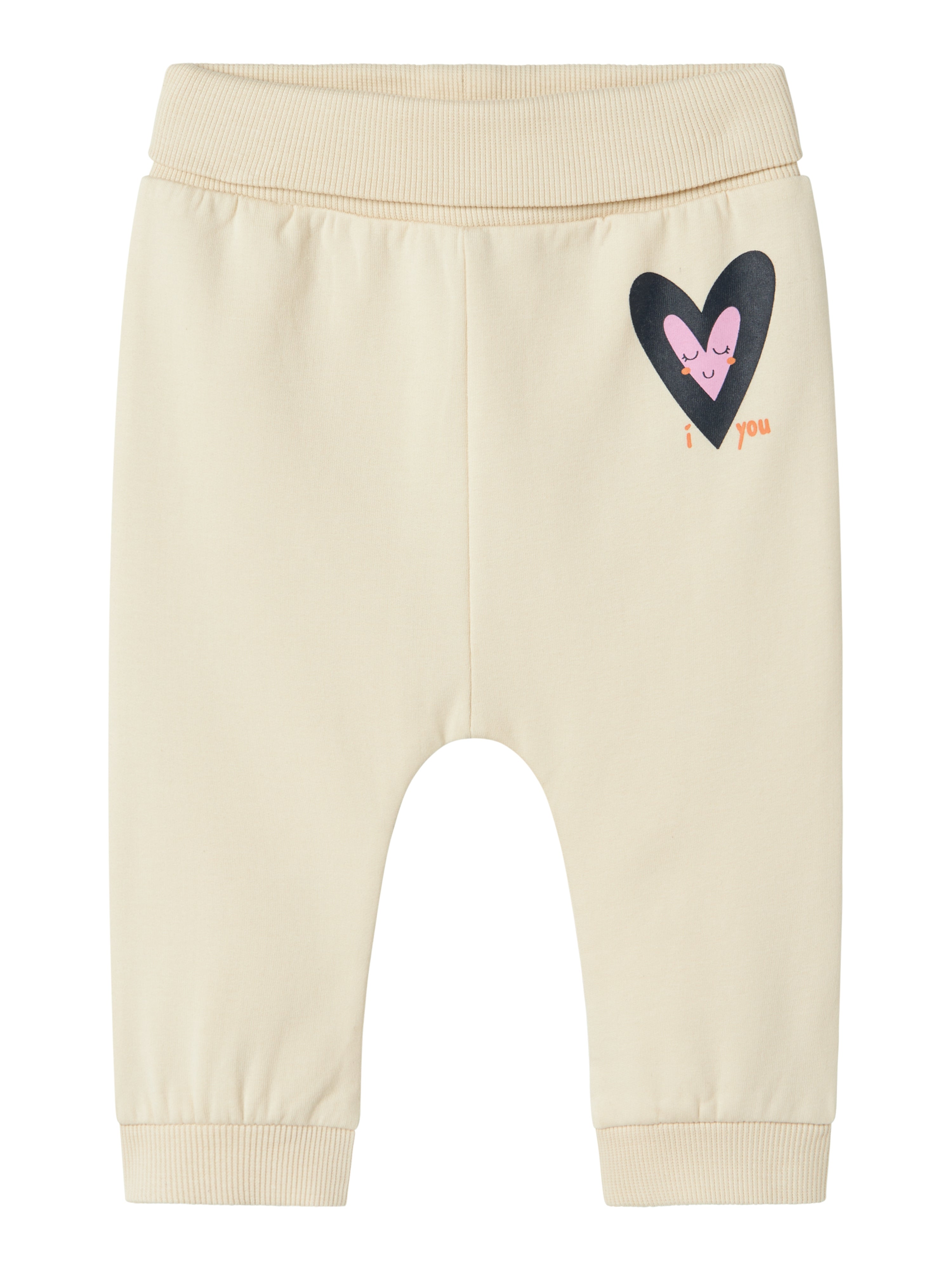 Pantalón Chándal Beige Corazón Bebé