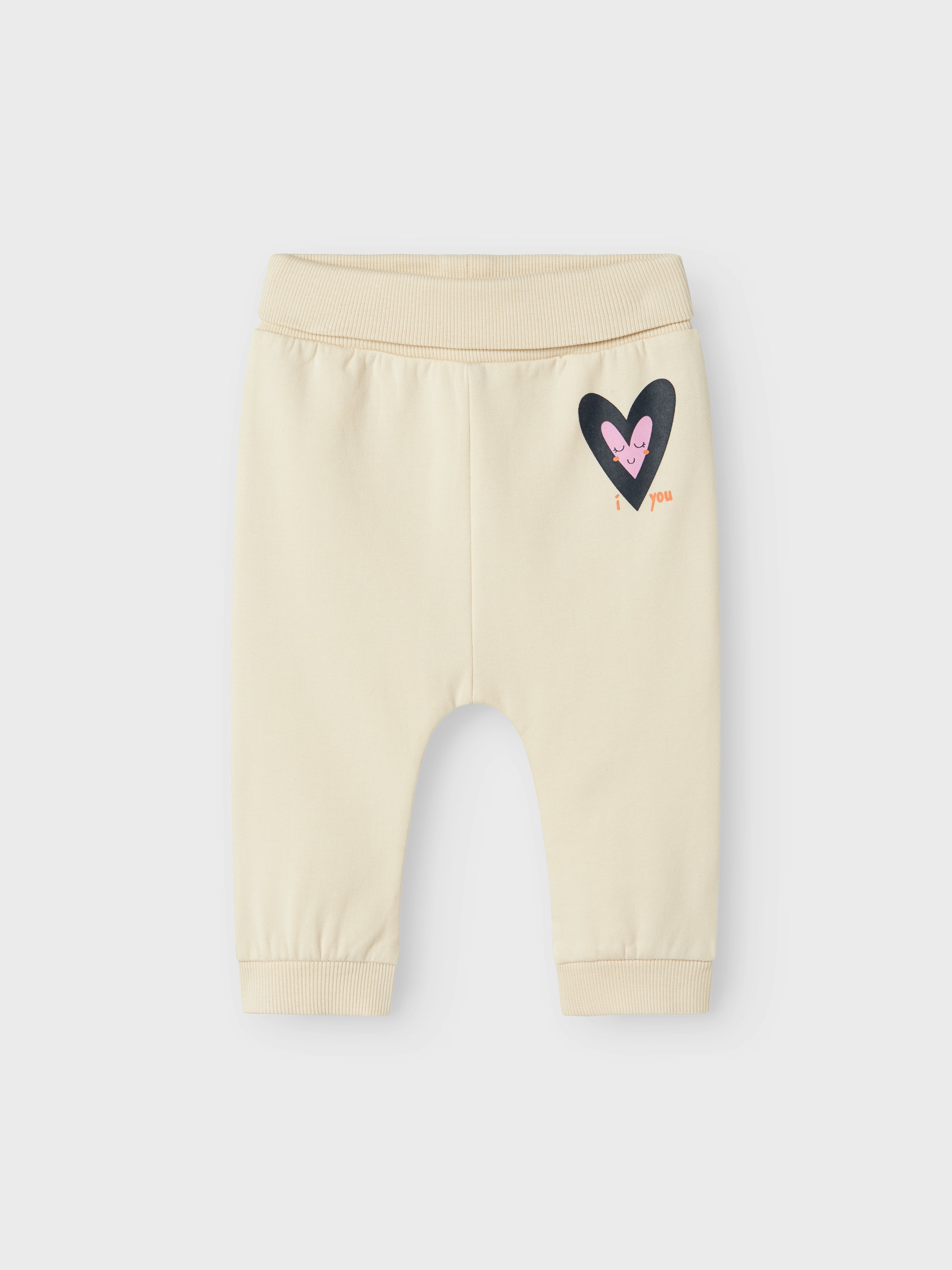 Pantalón Chándal Beige Corazón Bebé