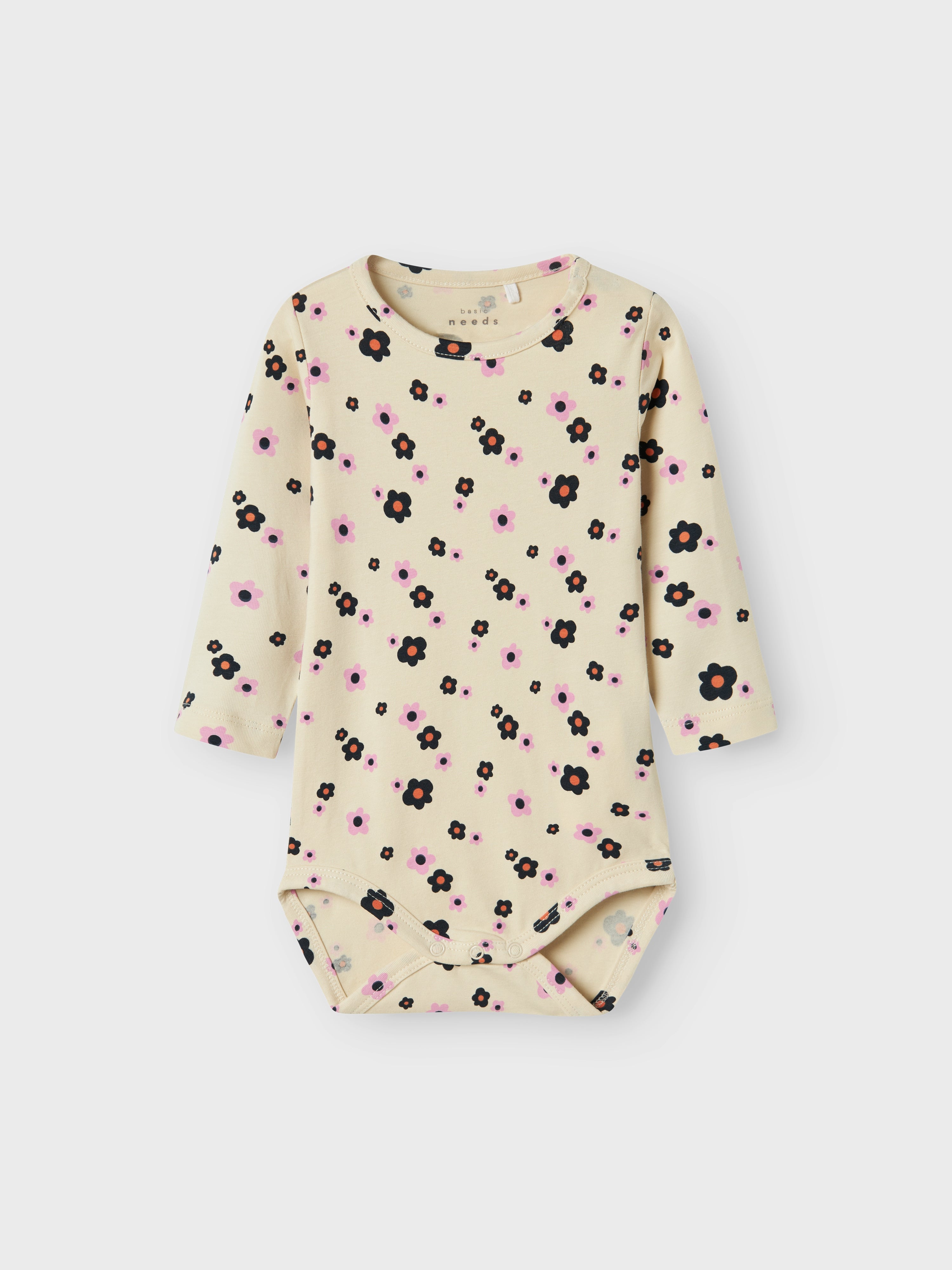 Body Beige Flores Bebé