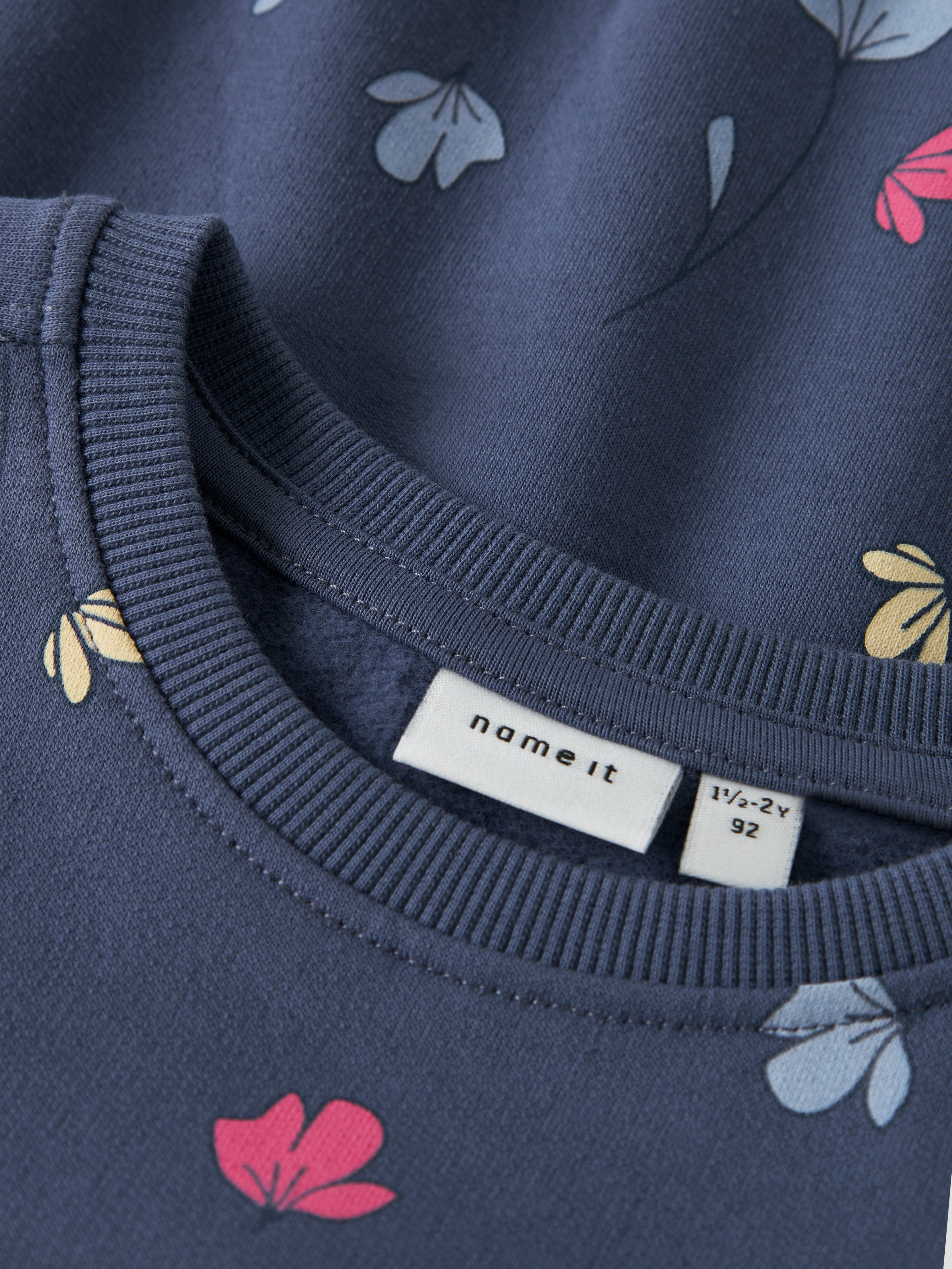 Sudadera Floral Azul Mini